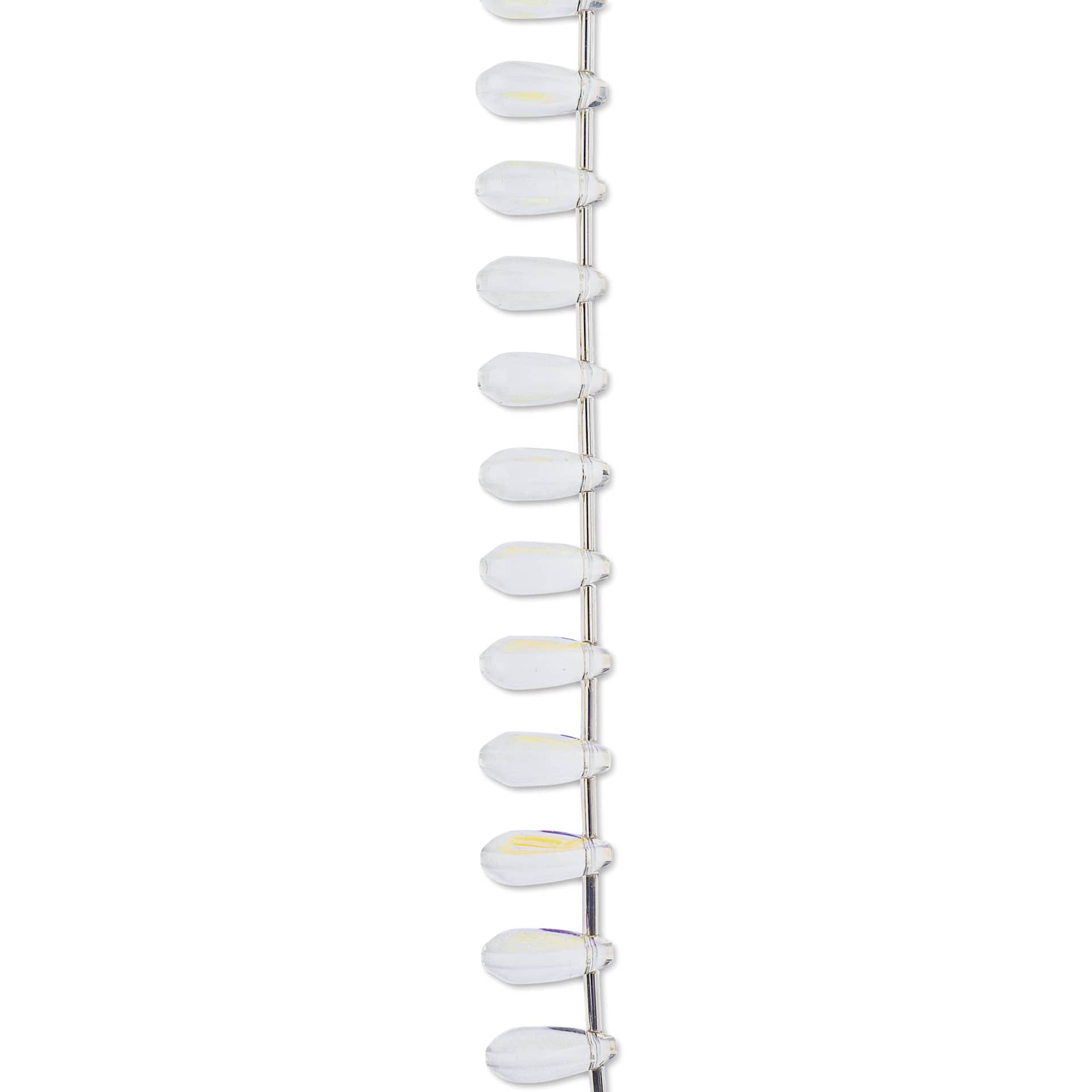 John Bead Crystal Lane DIY Glass Garden Bead Single Strand - Teardrops, Crystal Aurora Borealis
