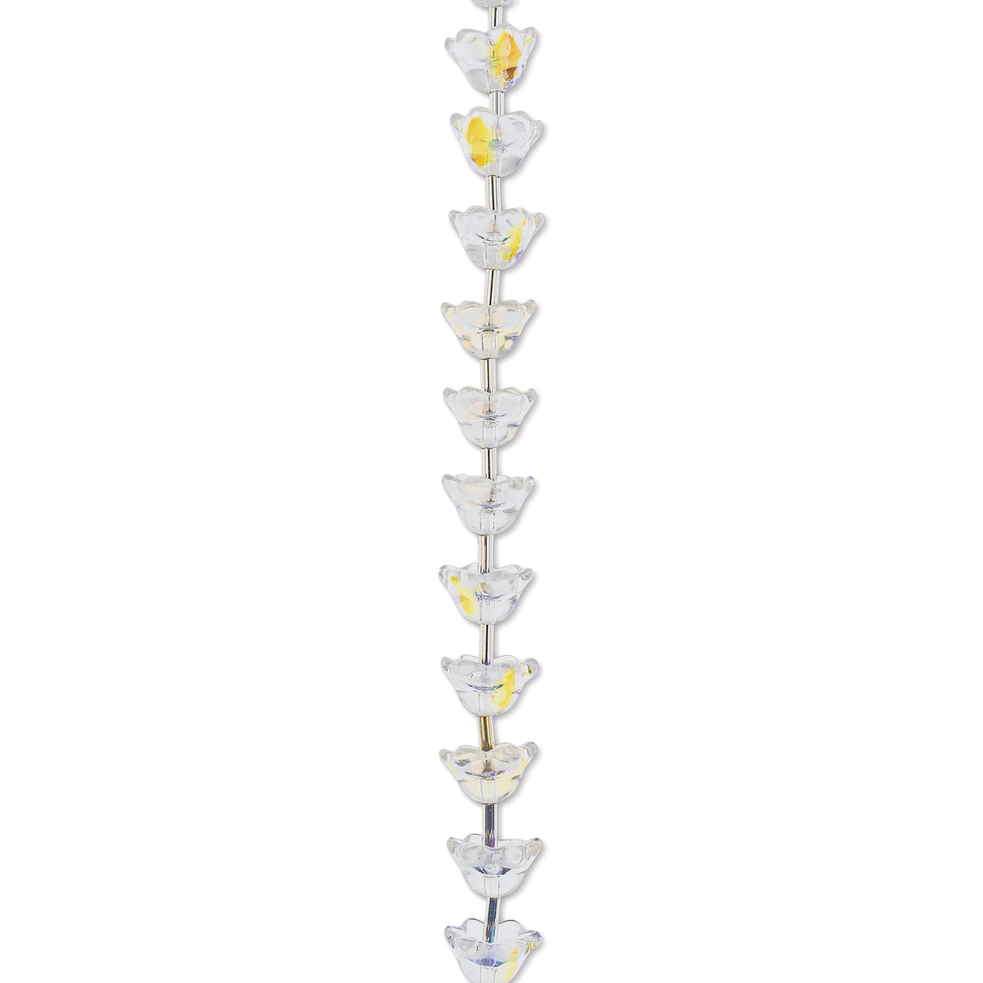 John Bead Crystal Lane DIY Glass Garden Bead Single Strand - Flowers, Crystal Aurora Borealis