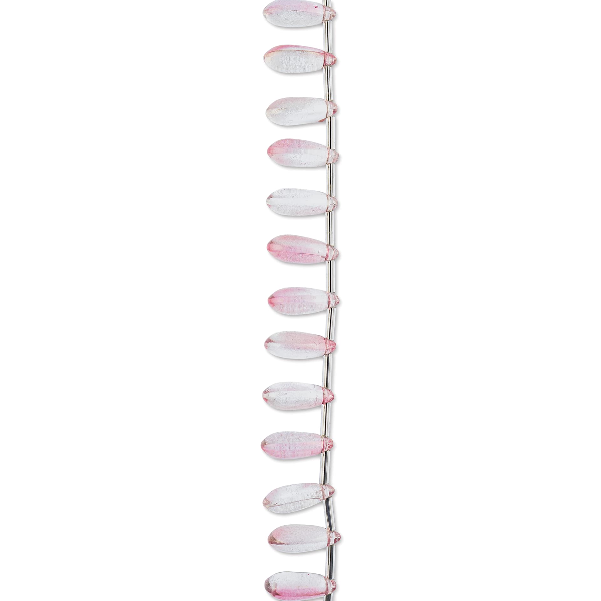 John Bead Crystal Lane DIY Glass Garden Bead Single Strand - Teardrops, Pink and Yellow