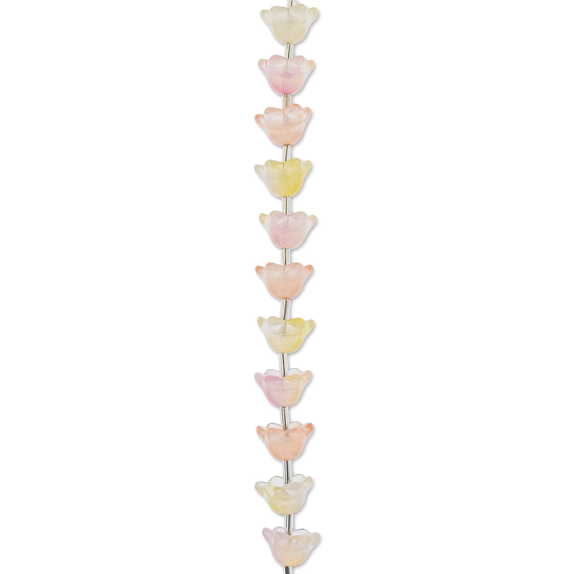 John Bead Crystal Lane DIY Glass Garden Bead Single Strand - Flowers, Assorted Colors
