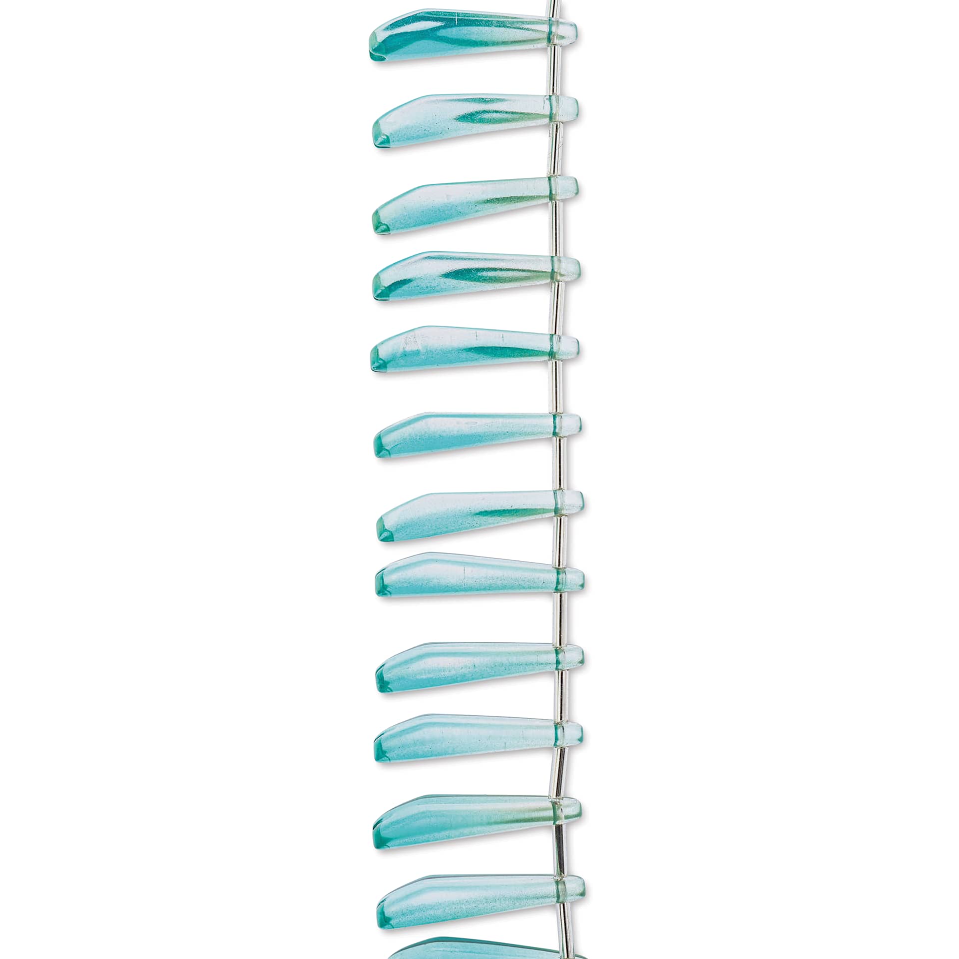 John Bead Crystal Lane DIY Glass Garden Bead Single Strand - Long Petals, Blue Green