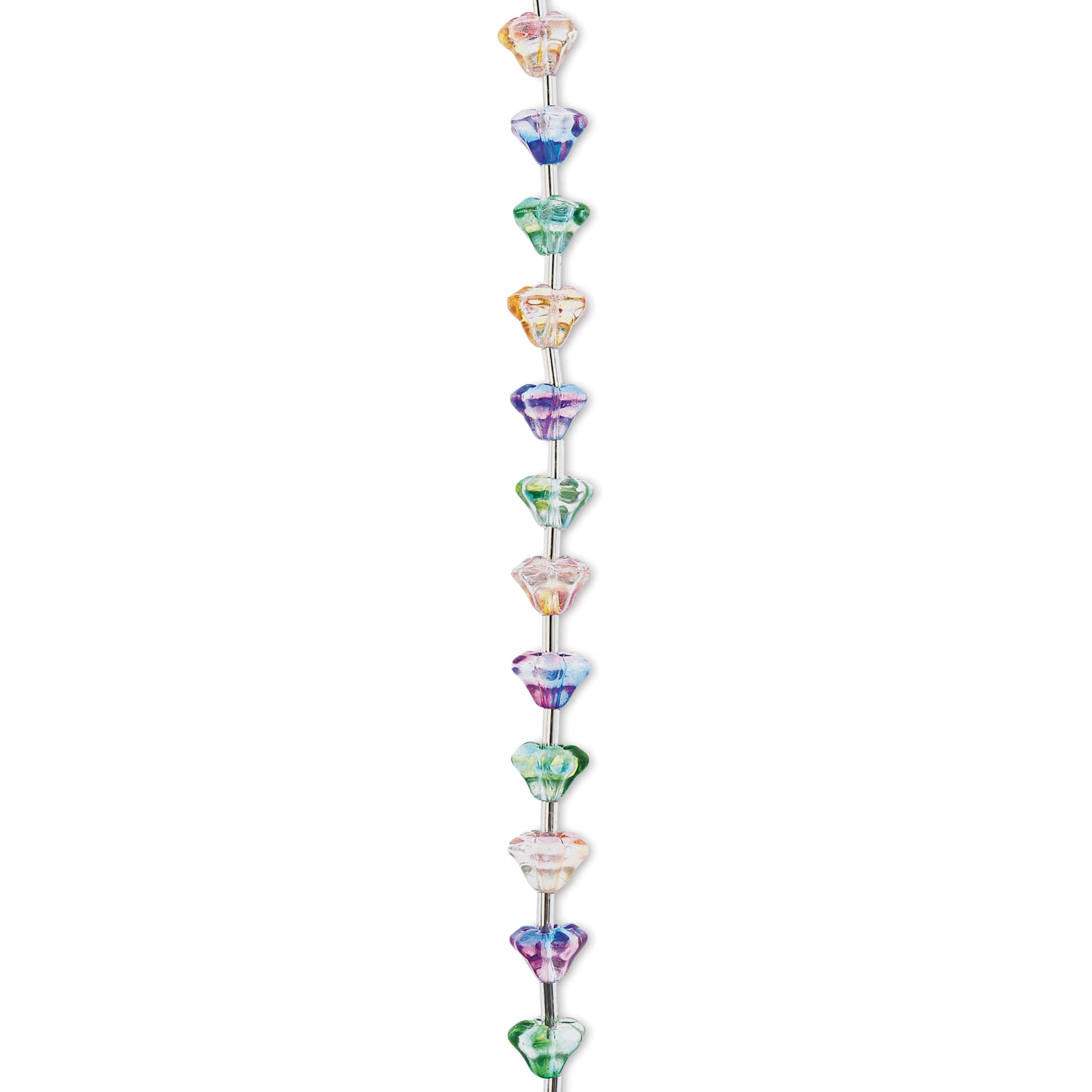 John Bead Crystal Lane DIY Glass Garden Bead Single Strand - Flowers, Assorted Colors