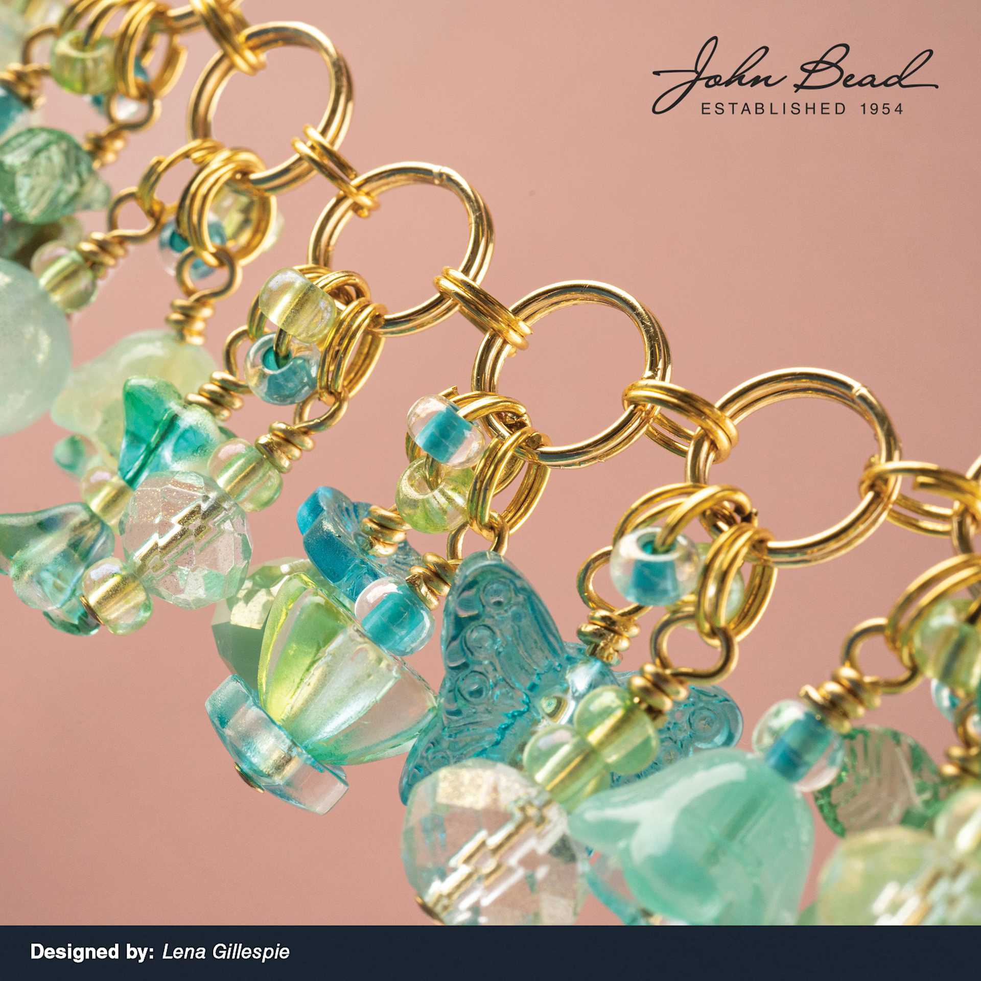 John Bead Crystal Lane DIY Glass Garden Beads made into dangles for a bracelet or necklace.