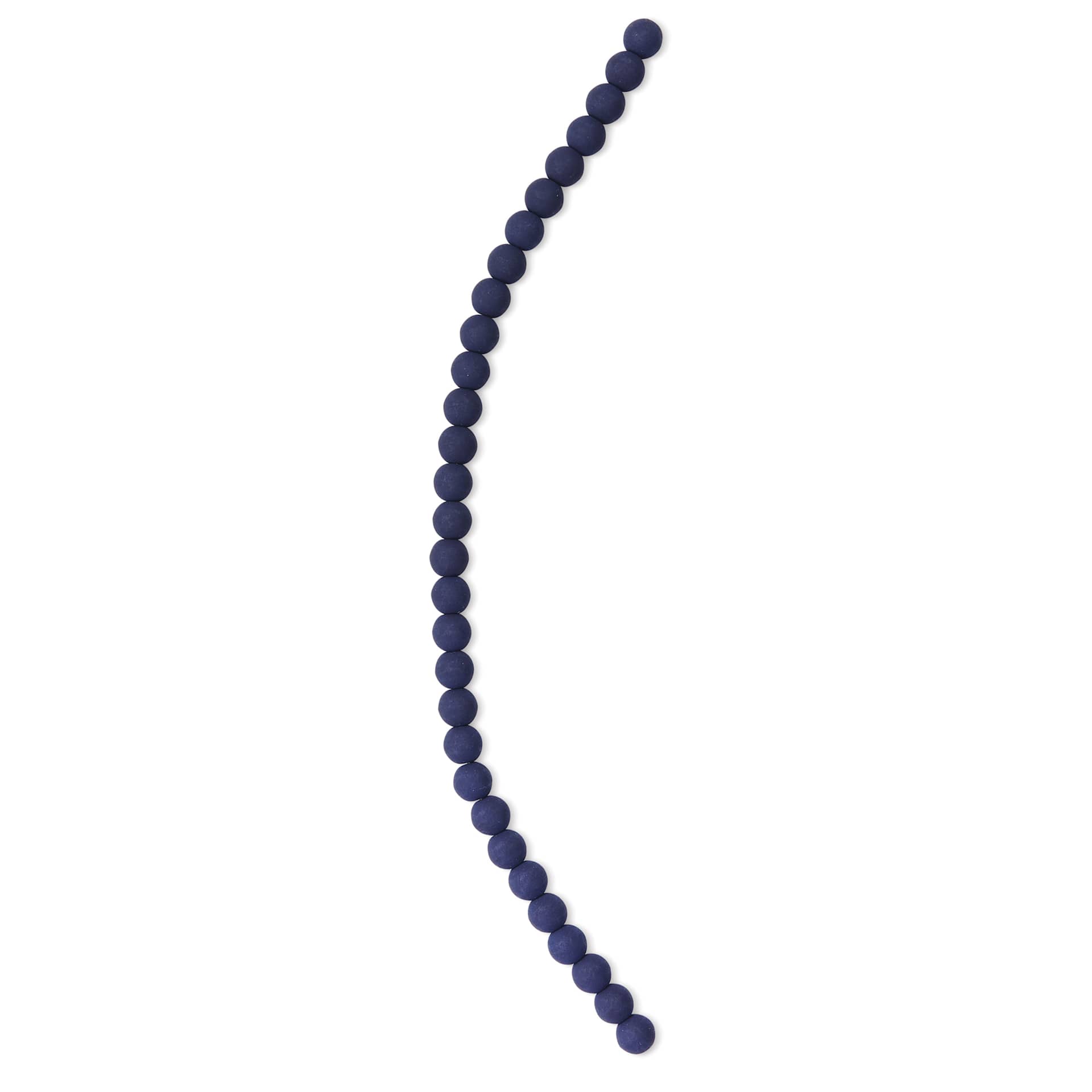 John Bead Czech Glass Preciosa Velvet Bead Strand - Round, Black, 6 mm