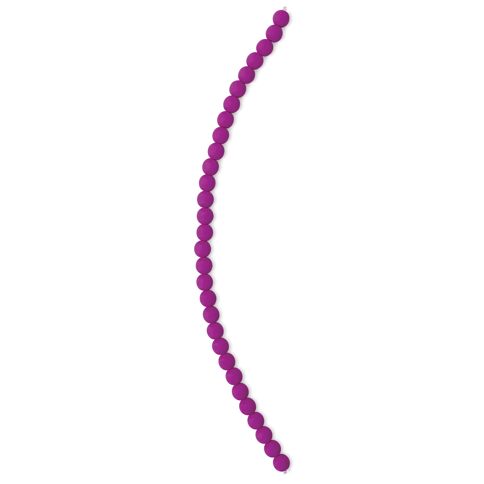 John Bead Czech Glass Preciosa Velvet Bead Strand - Round, Fuchsia, 6 mm