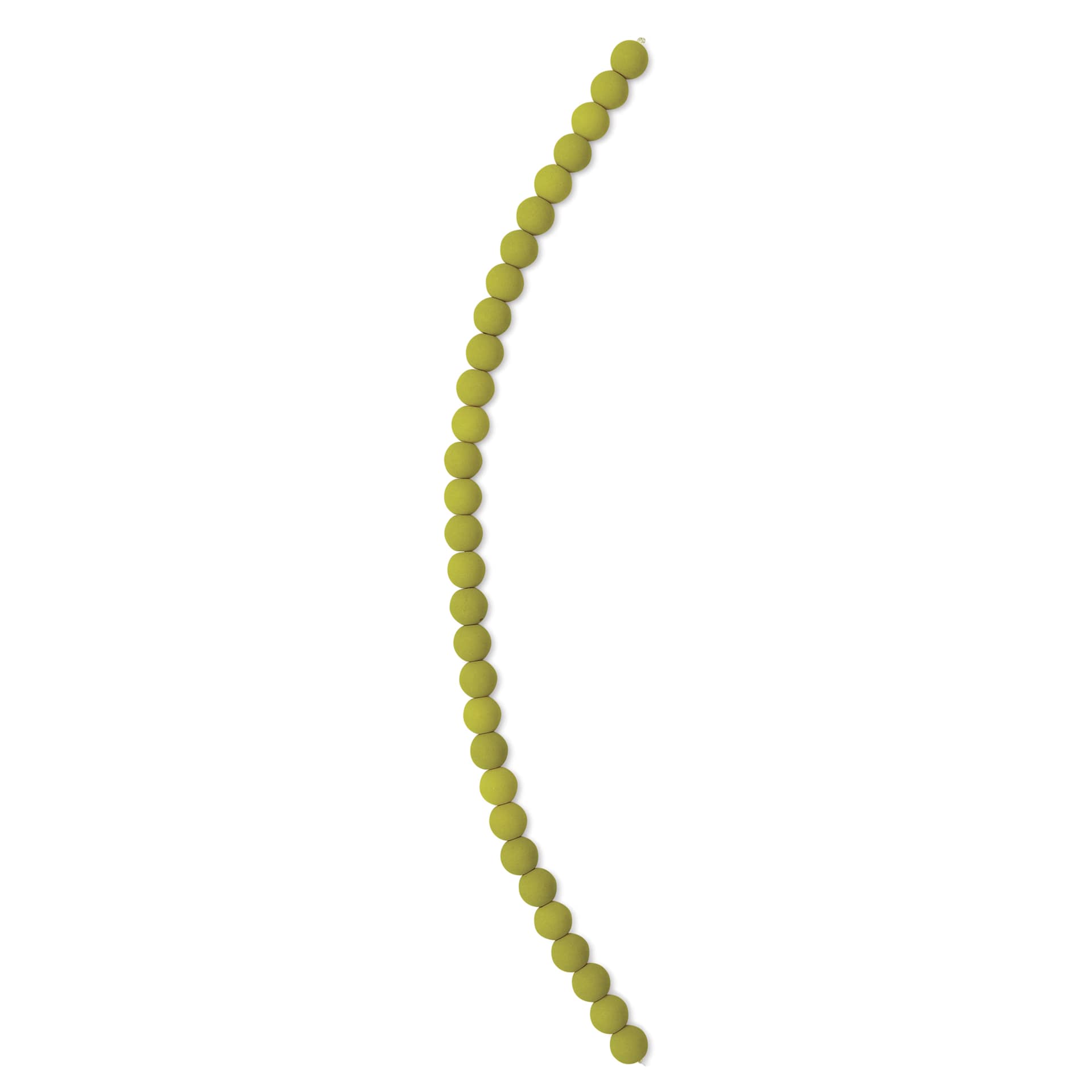 John Bead Czech Glass Preciosa Velvet Bead Strand - Round, Yellow Green, 6 mm