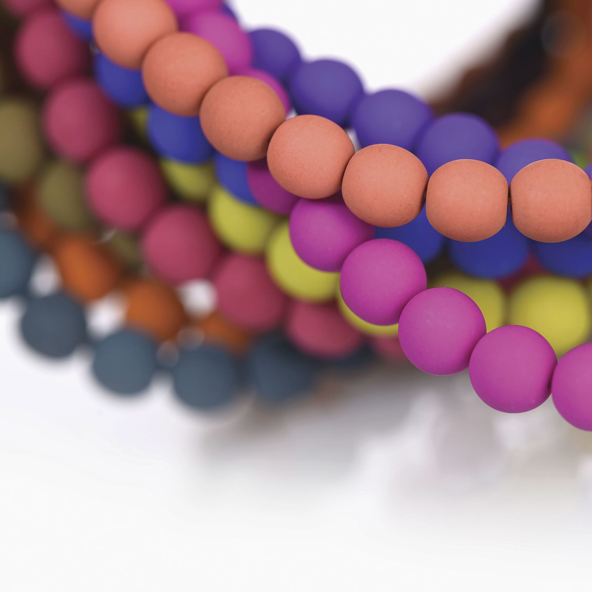 John Bead Czech Glass Preciosa Velvet Bead Strands, close up