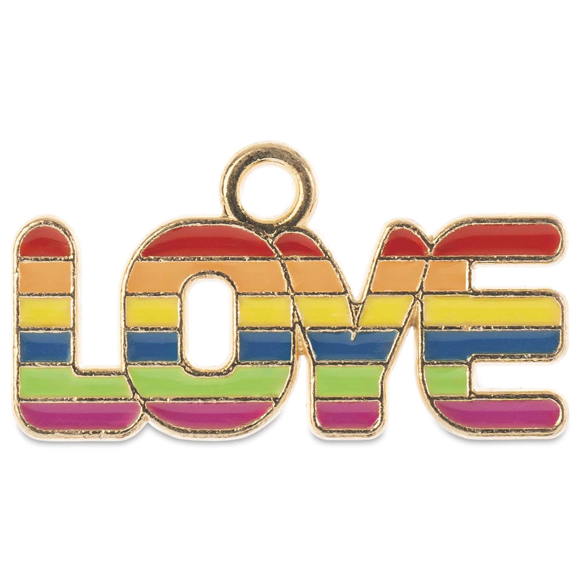 John Bead Sweet & Petite Enamel Charm - Love, Rainbow showing single charm