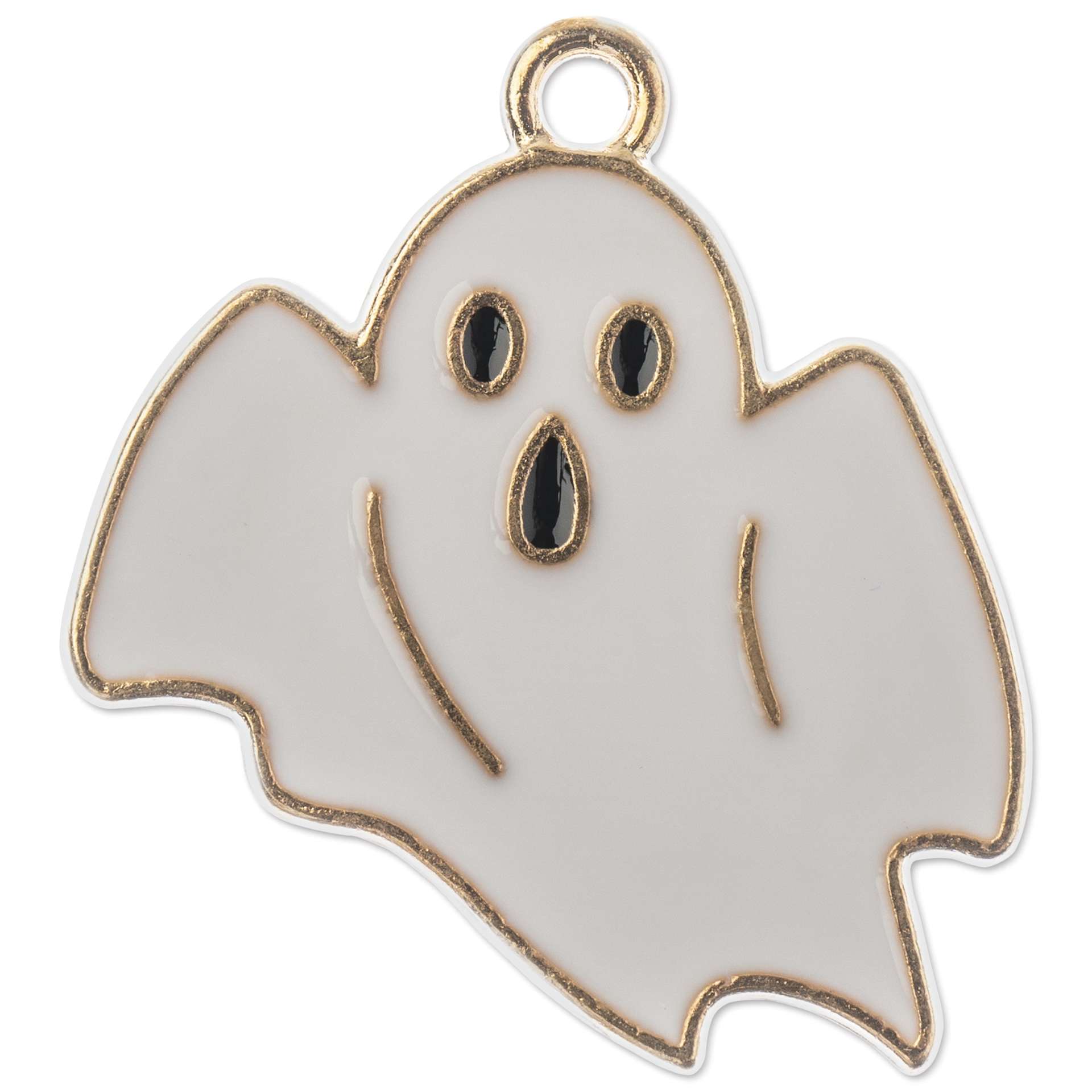 John Bead Sweet & Petite Enamel Charm - Ghost, White showing single charm