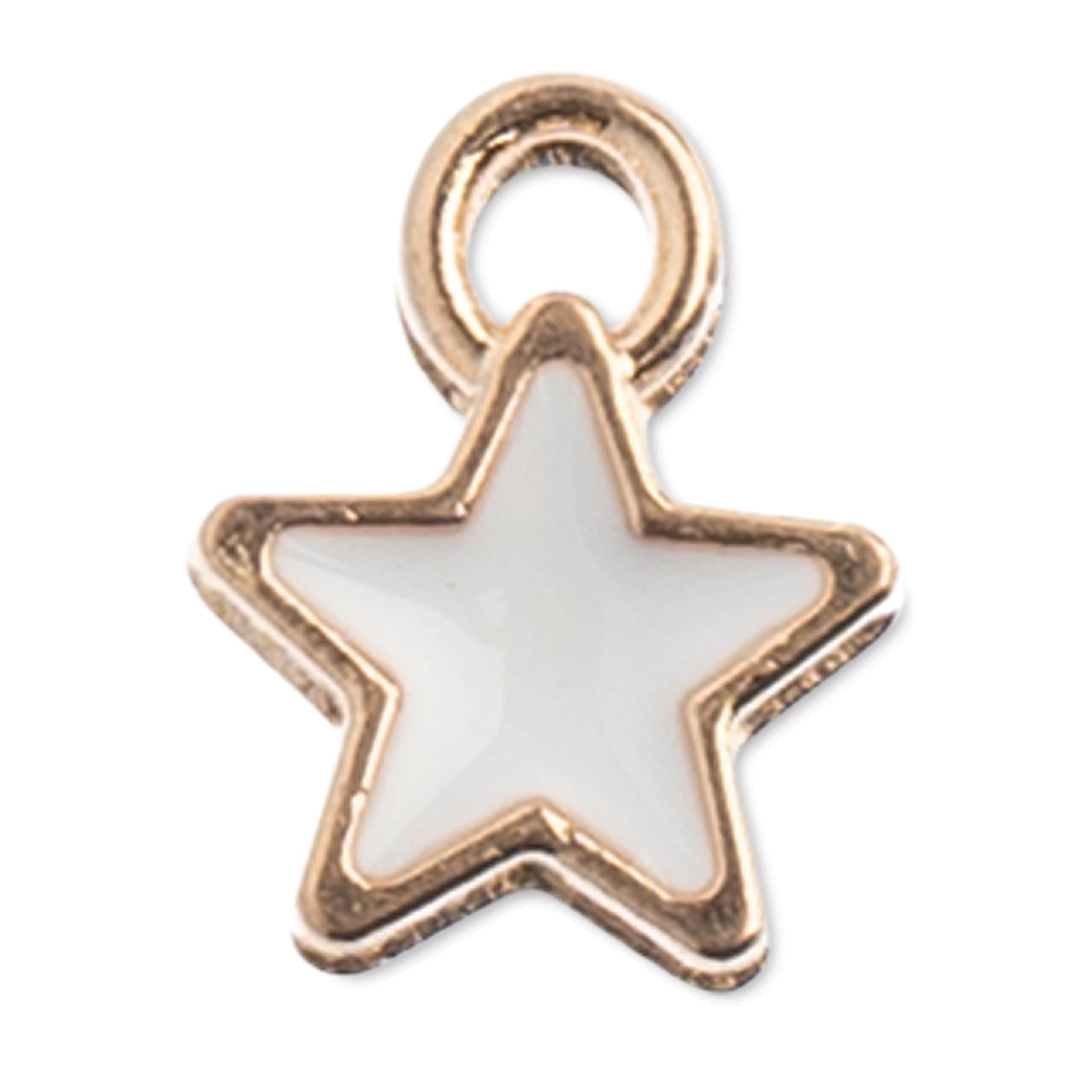 John Bead Sweet & Petite Enamel Charm - Tiny Star, White showing single charm