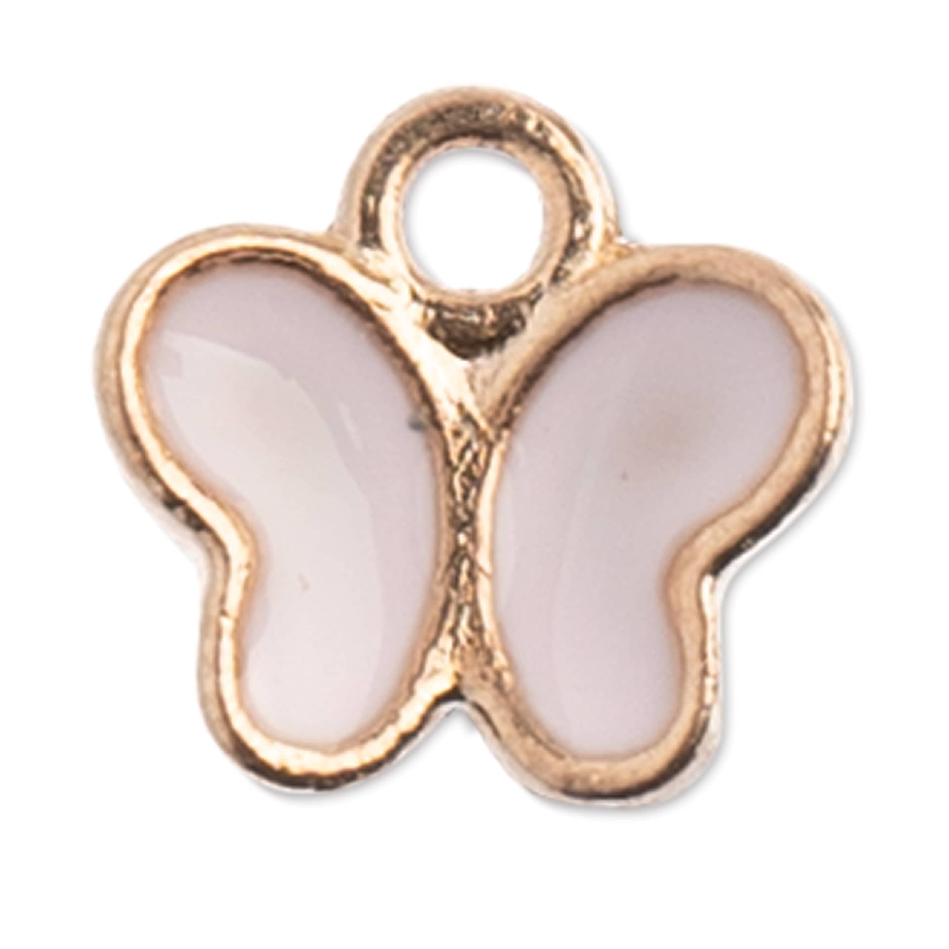 John Bead Sweet & Petite Enamel Charm - Butterfly, Pink, Pkg of 10 showing single charm
