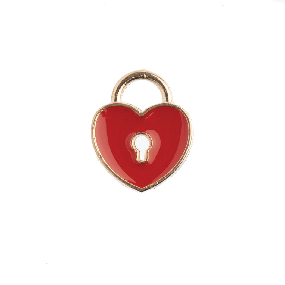 John Bead Sweet & Petite Enamel Charm - Locket, Red showing single charm