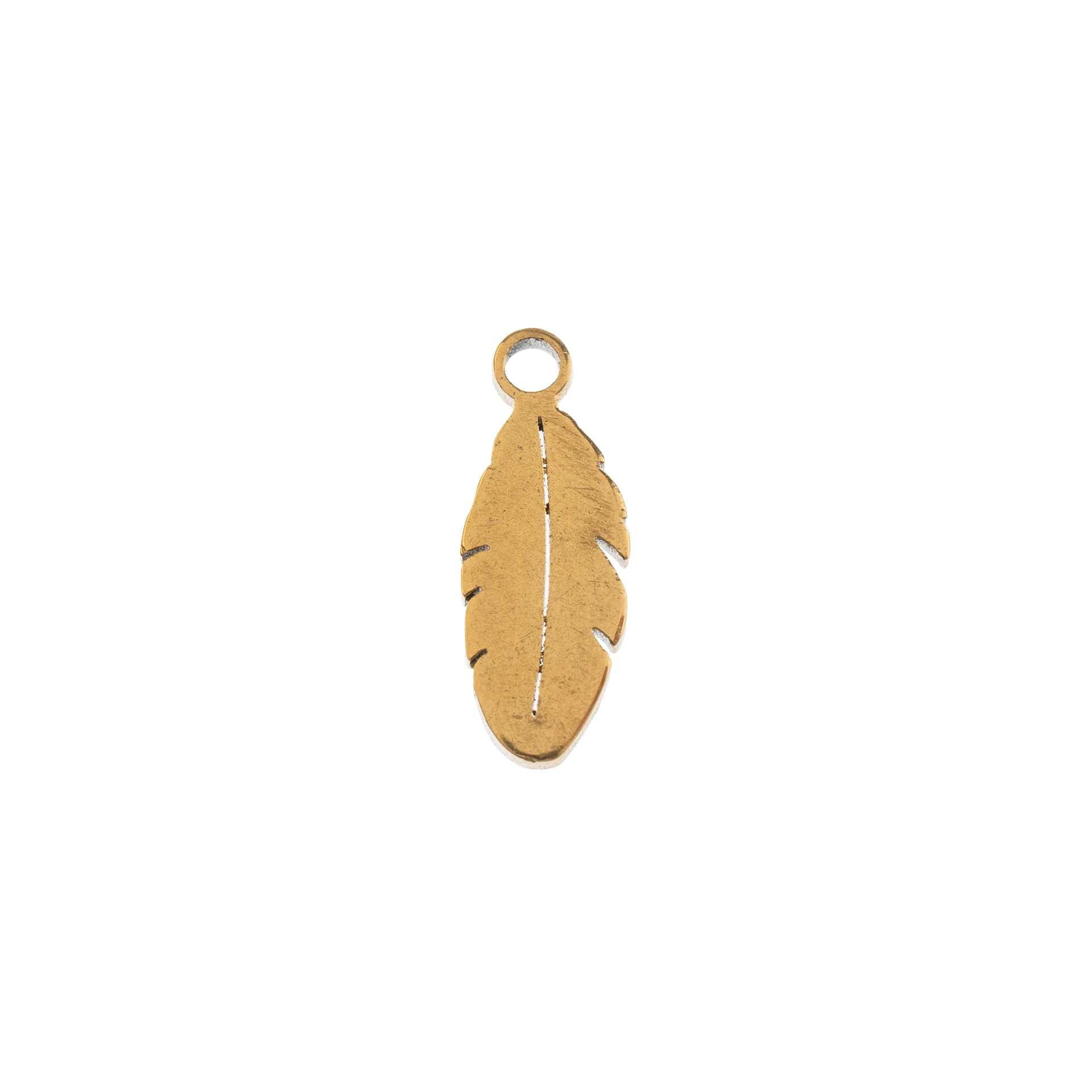 John Bead Sweet & Petite Metal Charms - Gold Feathers single charm