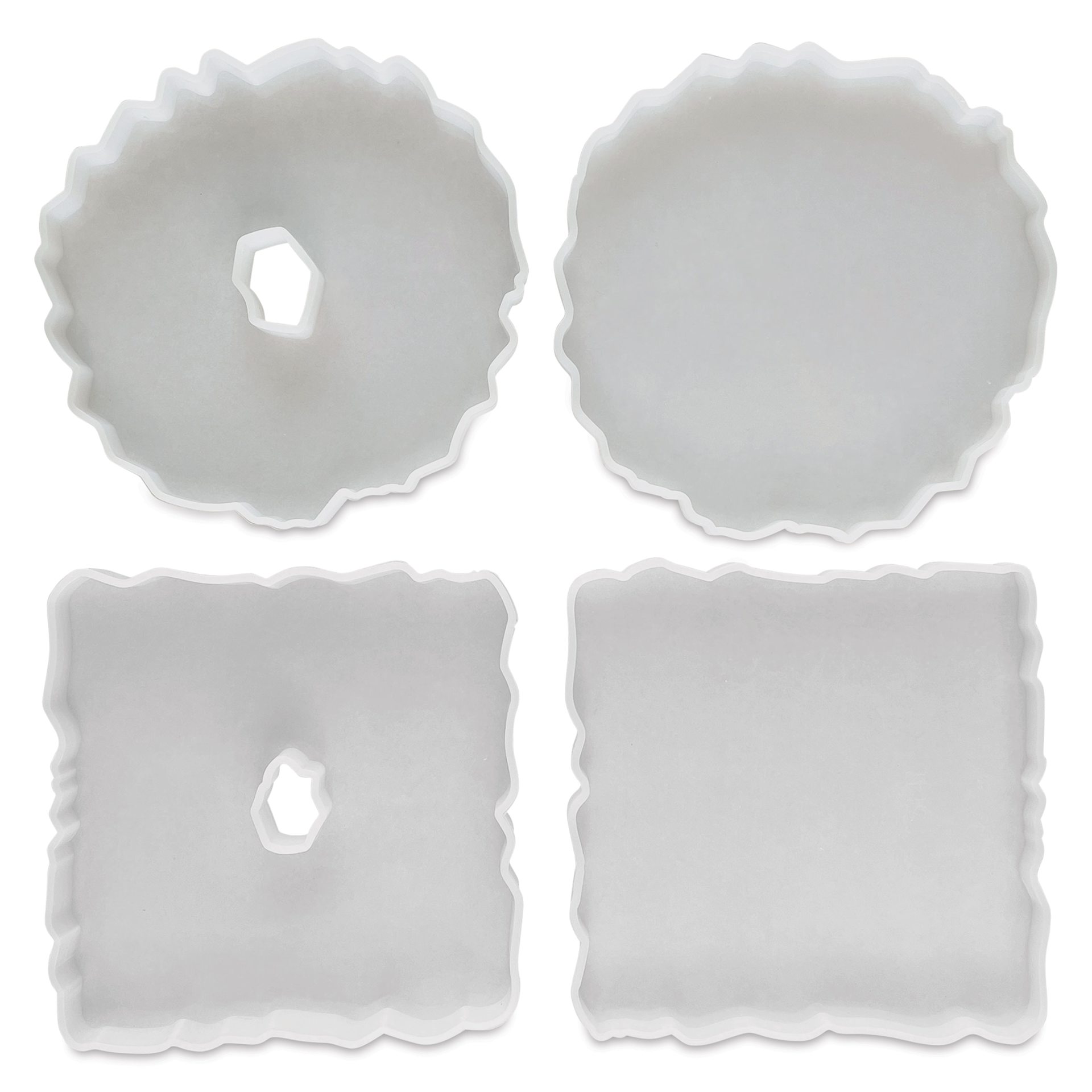 Jewelry Made By Me Coaster Silicone Molds - Pkg of 4, Geode Coasters 