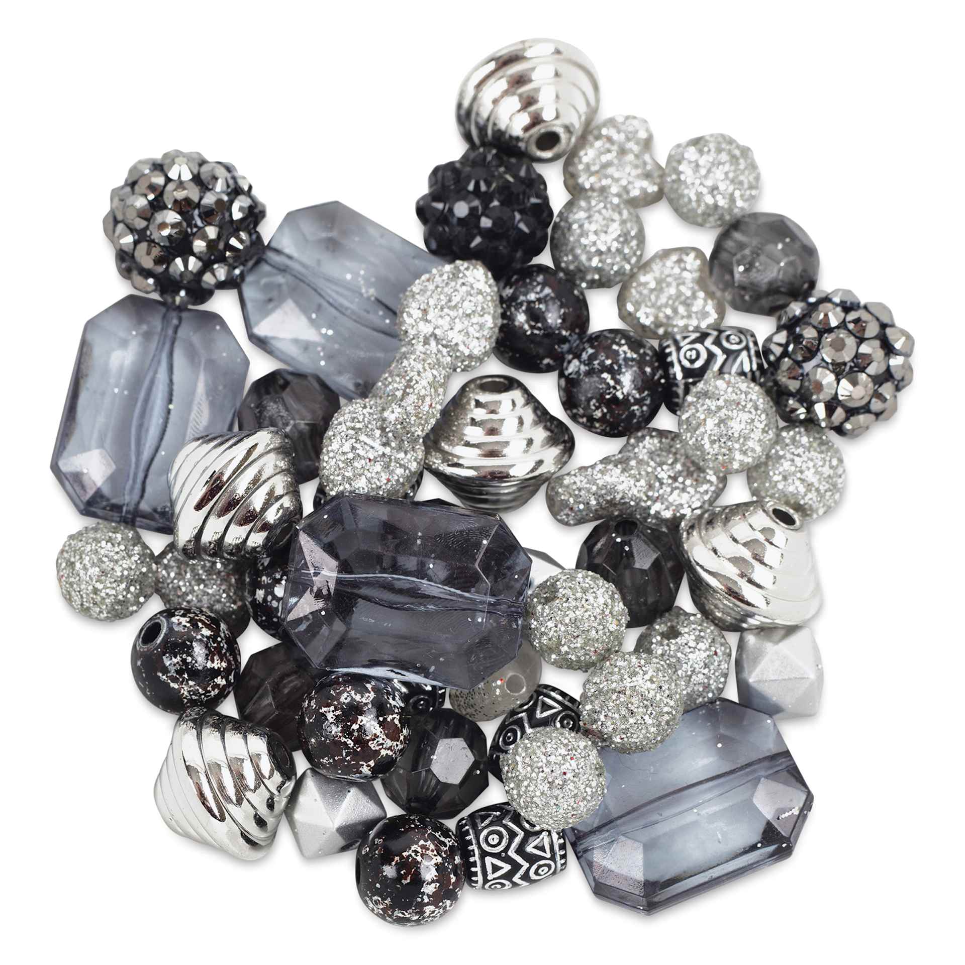 Cousin DIY Fun Pack Acrylic Bead Color Mix - Grey contents
