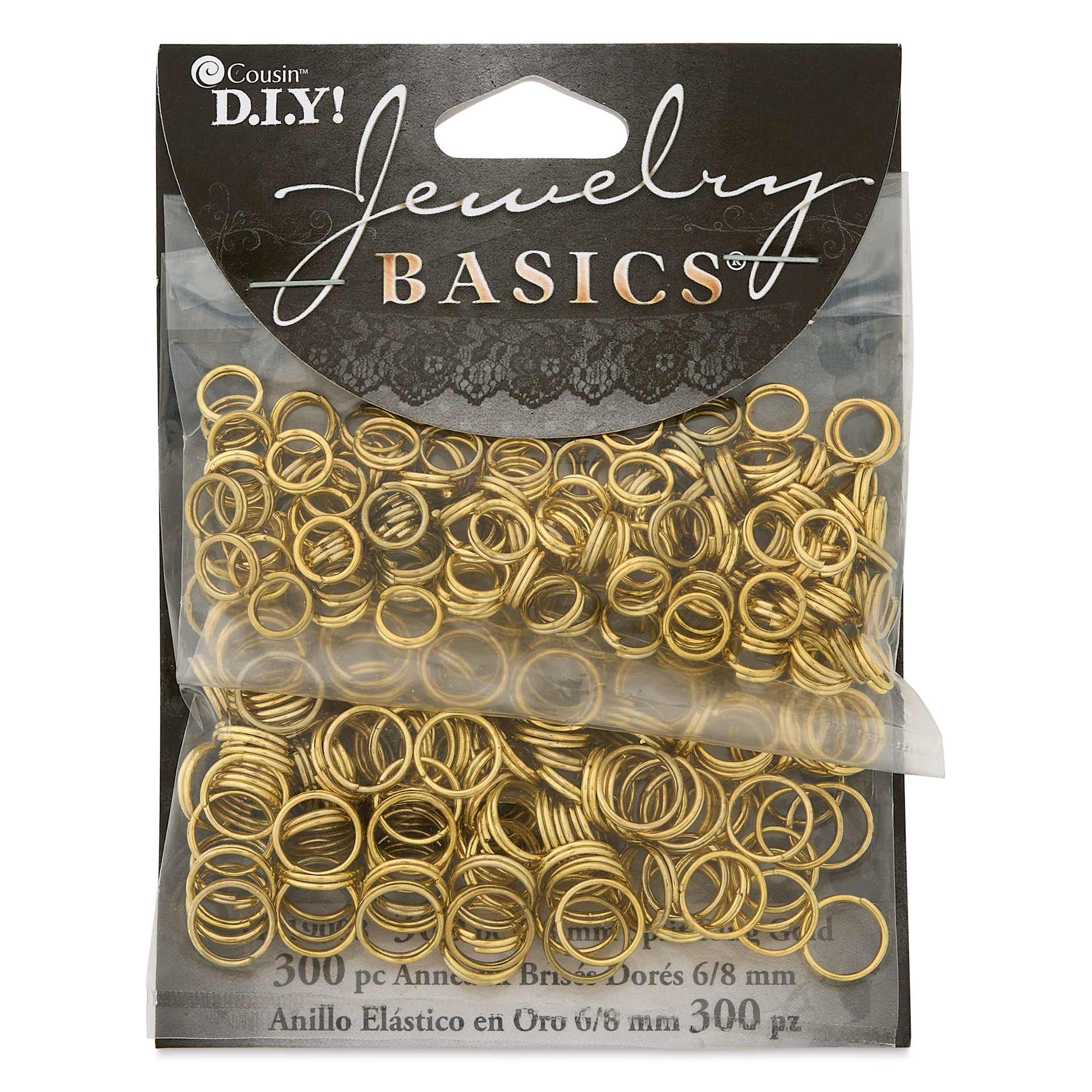 Cousin Jewelry Basics Split Rings - Pkg of 300 front of packaging