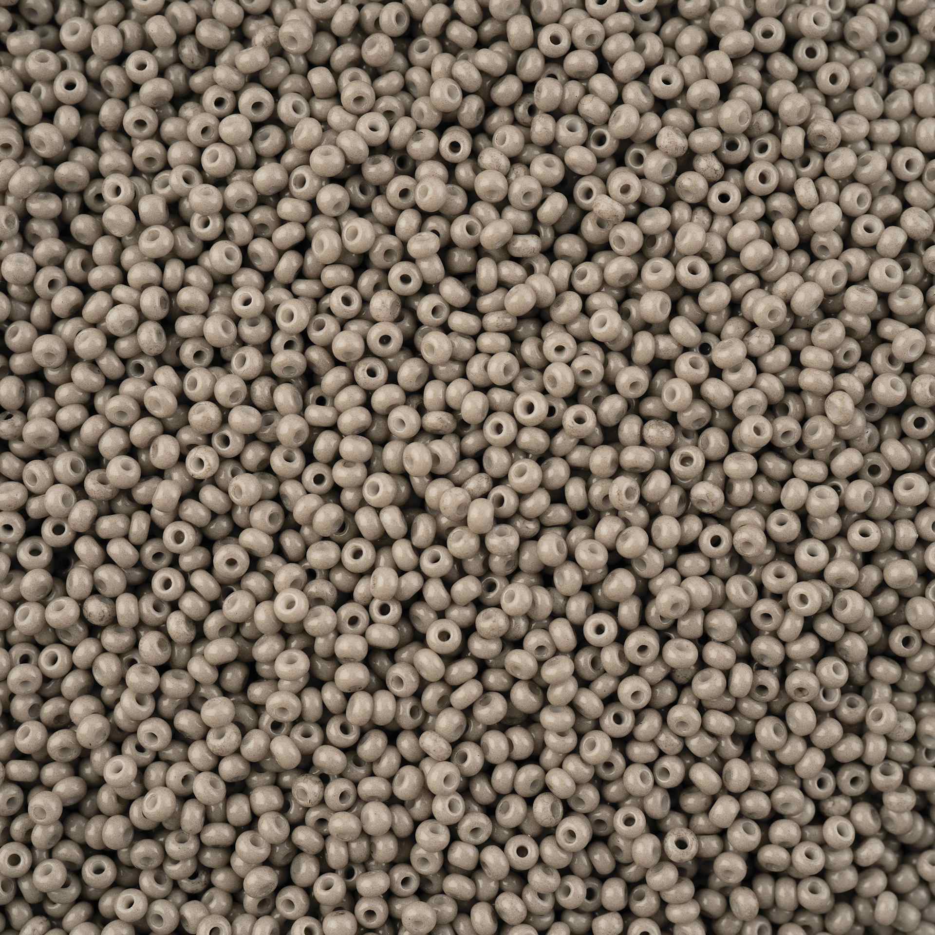 John Bead Solgel Chalk Dyed Czech Seed Beads - 11/0, Grey