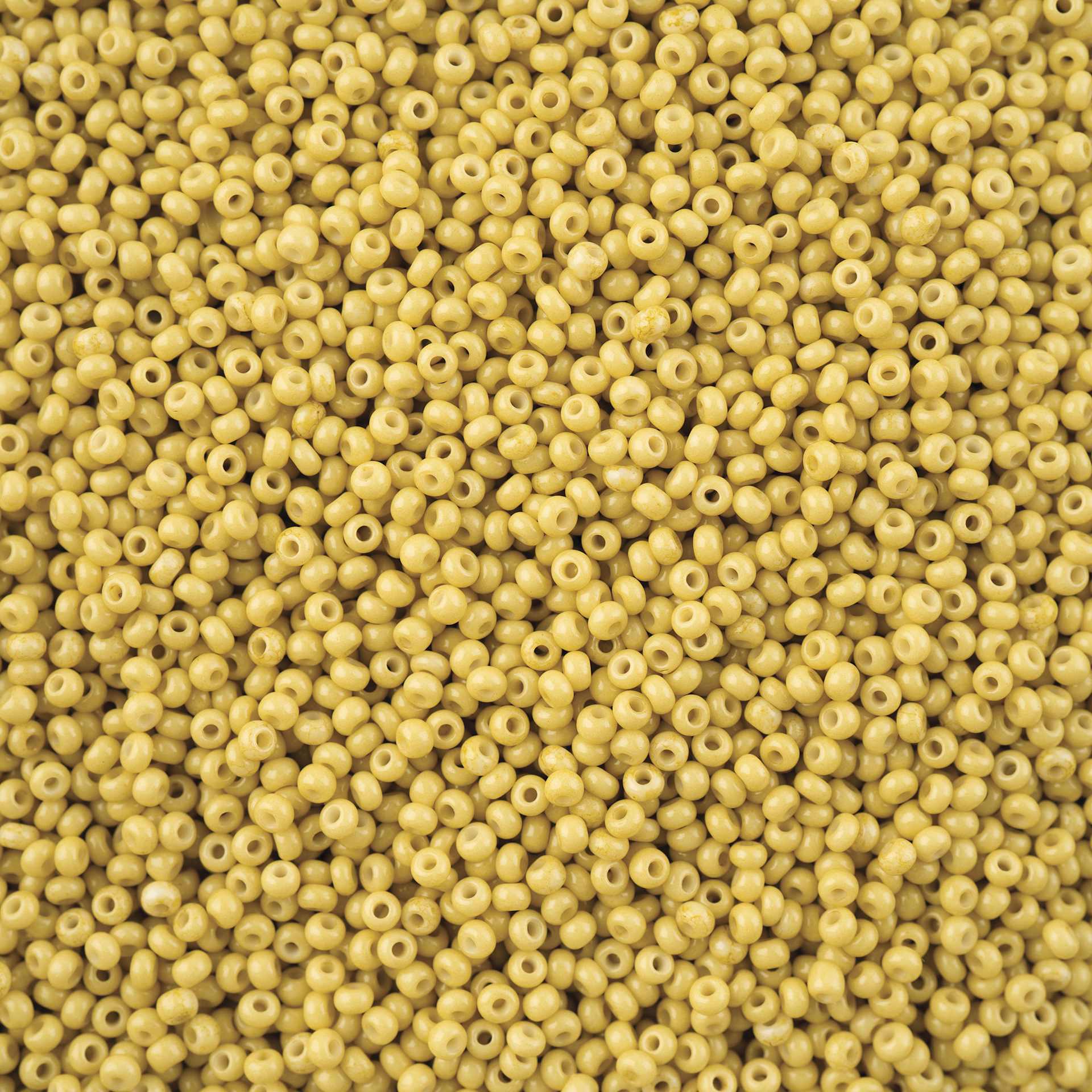 John Bead Solgel Chalk Dyed Czech Seed Beads - 11/0, Mustard