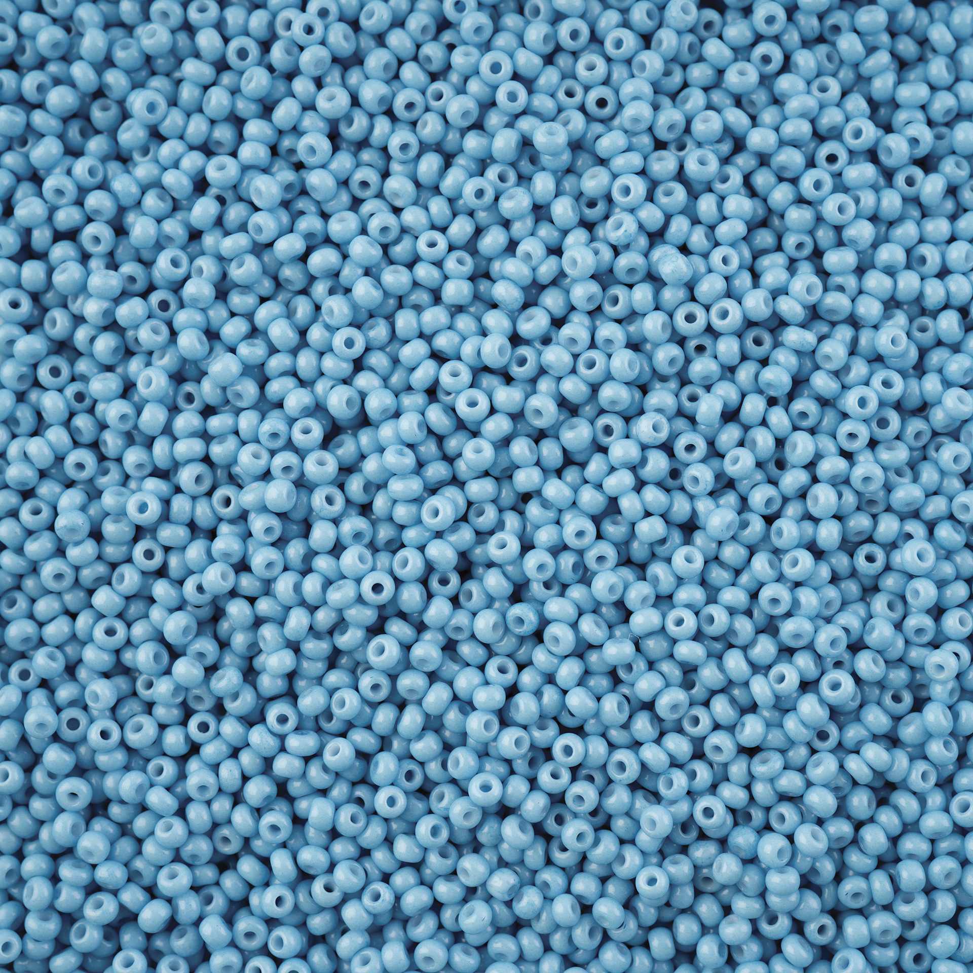 John Bead Solgel Chalk Dyed Czech Seed Beads - 11/0, Light Blue