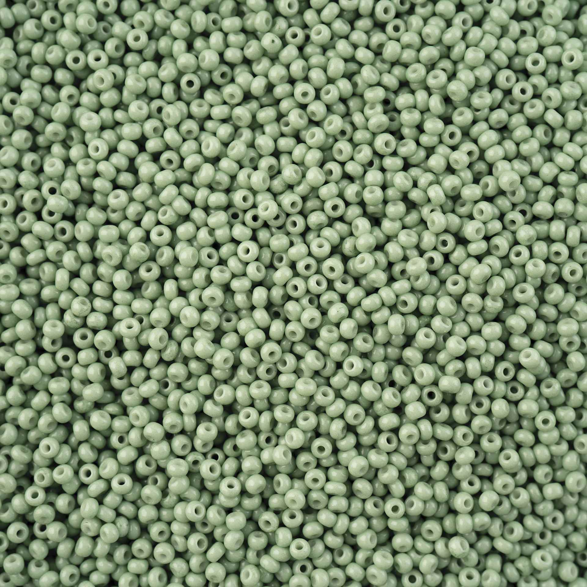 John Bead Solgel Chalk Dyed Czech Seed Beads - 11/0, Eucalyptus