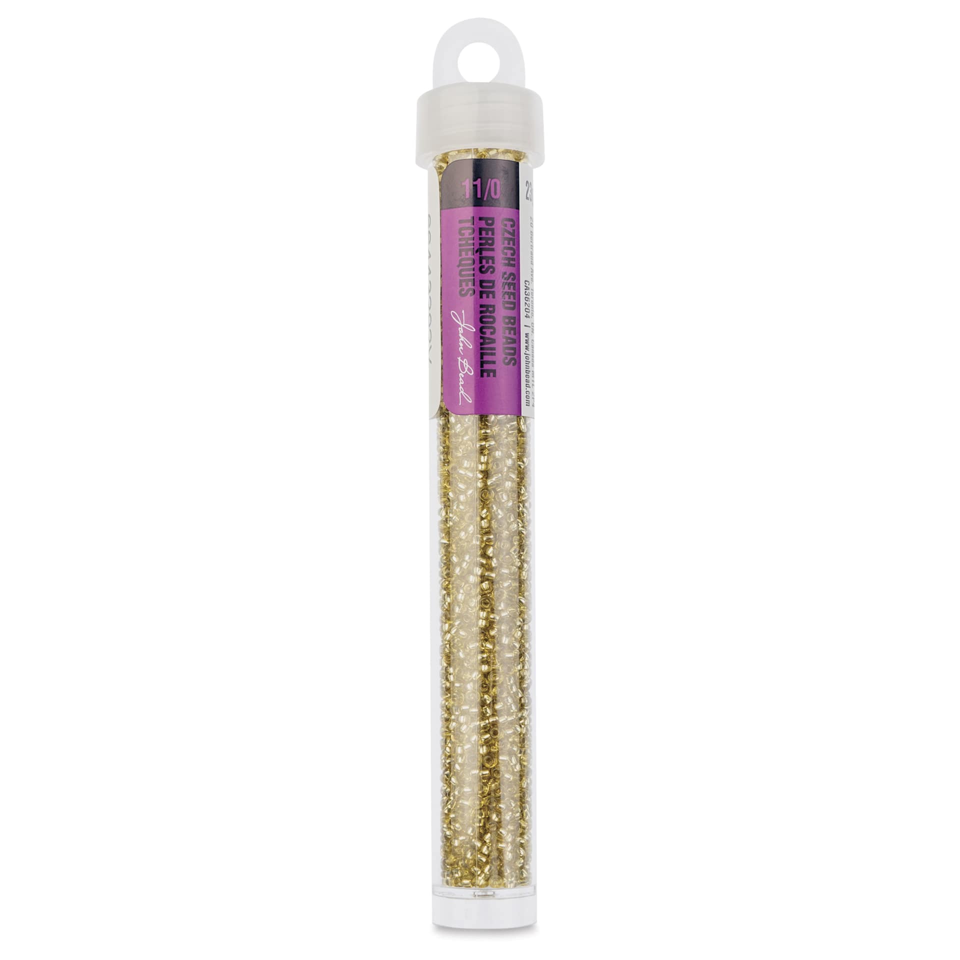 John Bead Solgel Czech Seed Beads - S/L, Mustard, 23 g vial