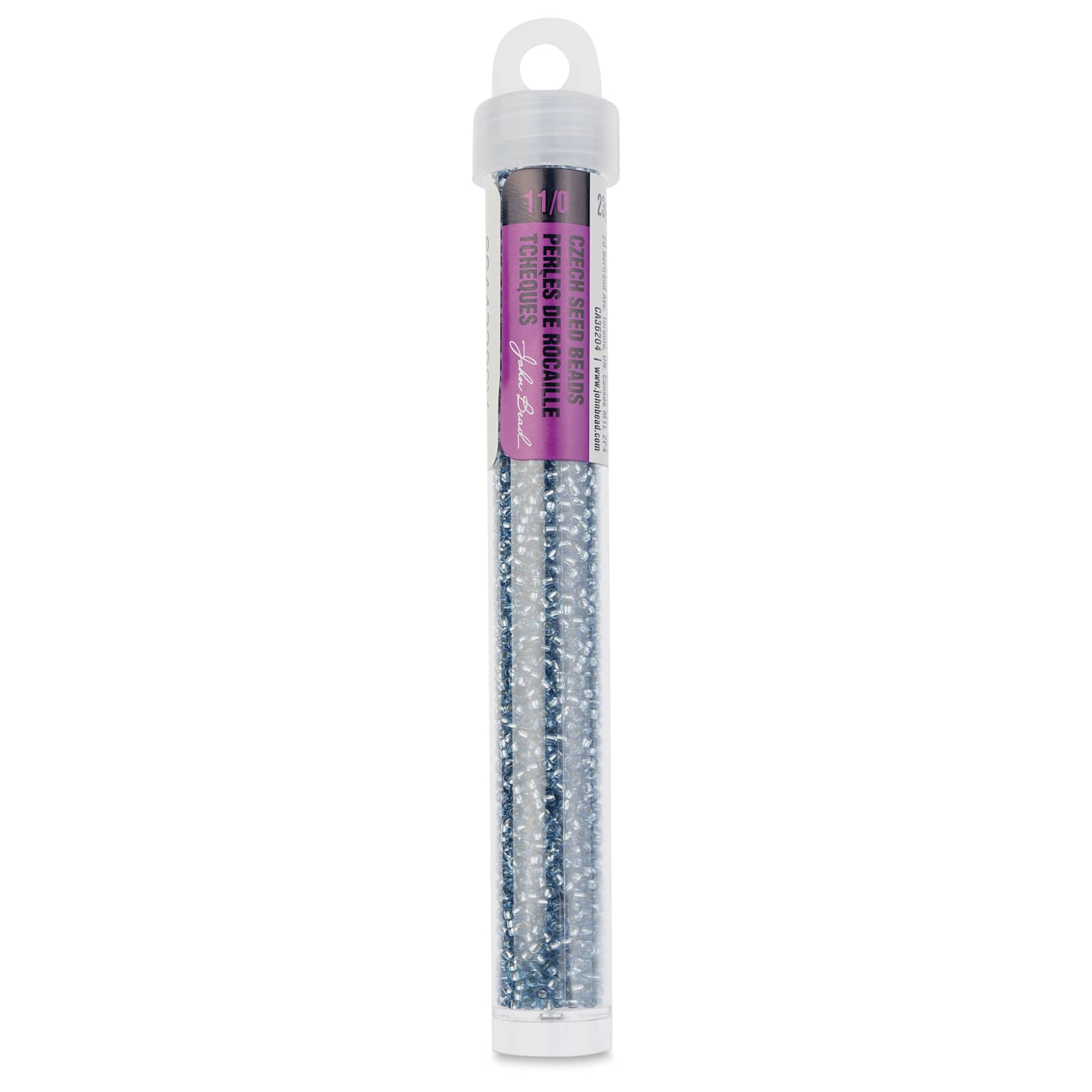John Bead Solgel Czech Seed Beads - S/L, Blue, 23 g vial