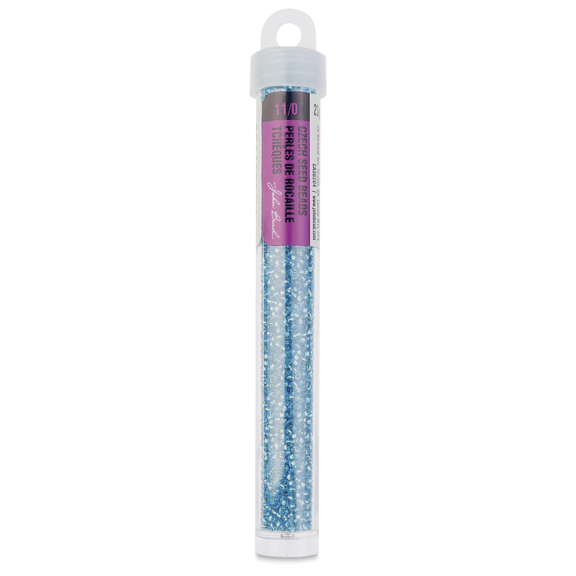 John Bead Solgel Czech Seed Beads - S/L, Aqua, 23 g vial