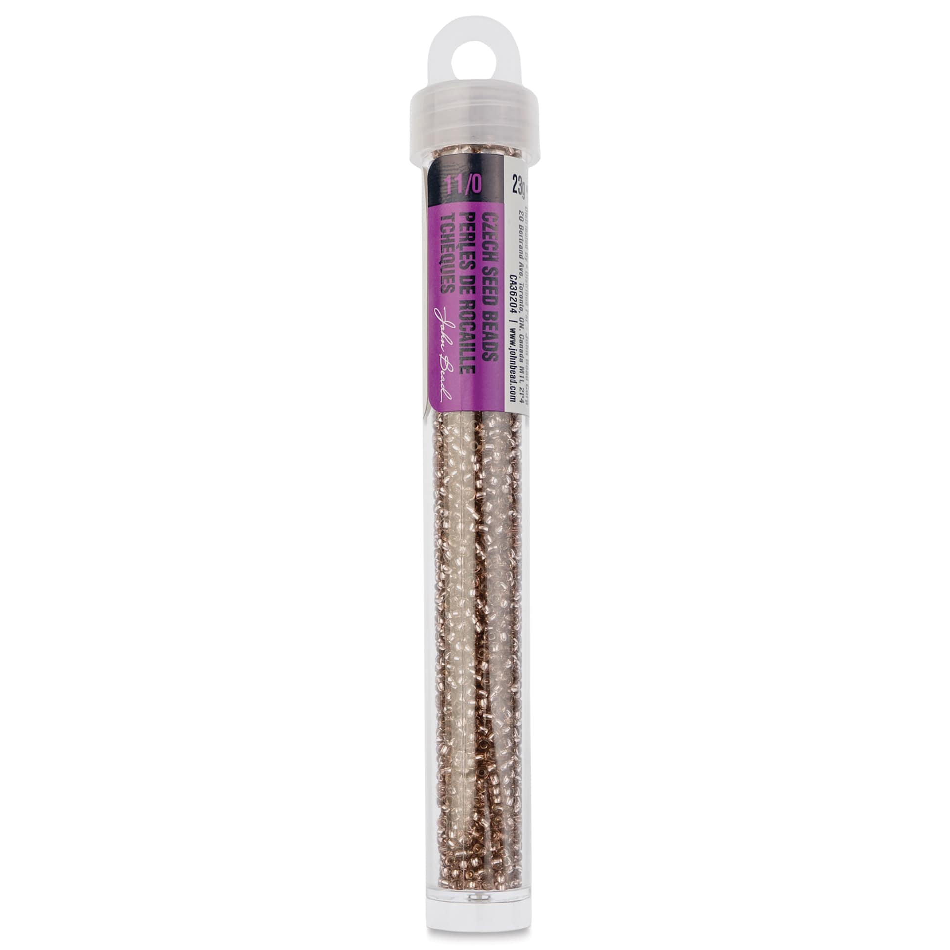 John Bead Solgel Czech Seed Beads - S/L, Lavender, 23 g vial