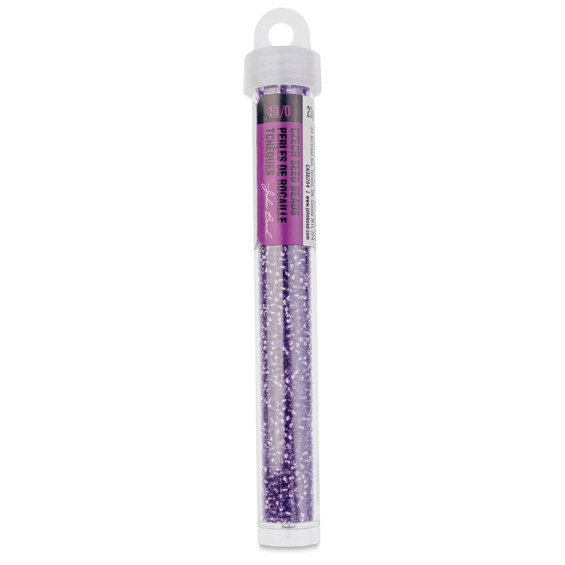John Bead Solgel Czech Seed Beads - S/L, Grape, 23 g vial