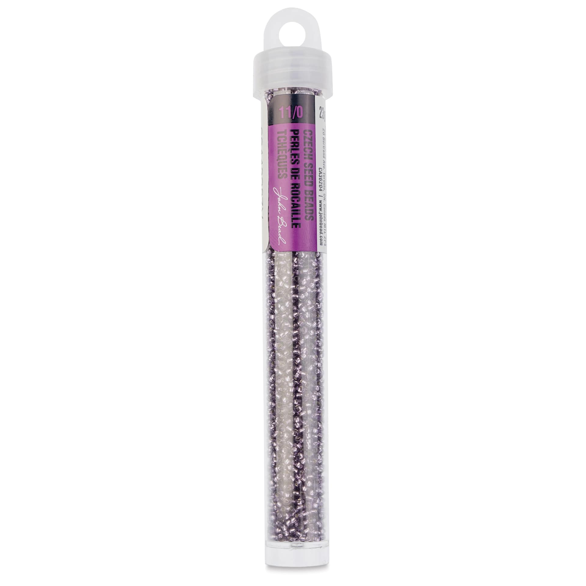 John Bead Solgel Czech Seed Beads - S/L, Orchid, 23 g vial