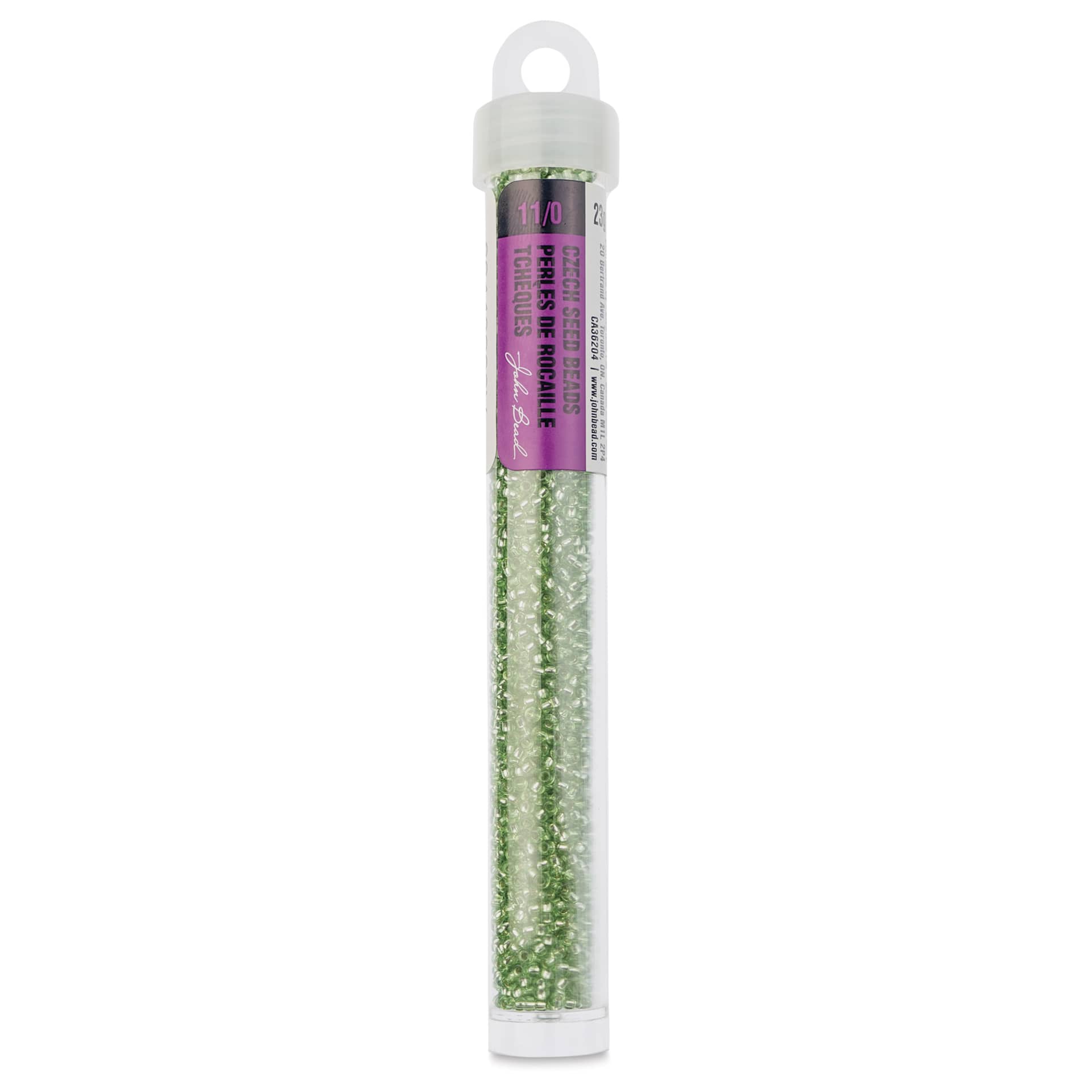 John Bead Solgel Czech Seed Beads - S/L, Dark Green, 23 g vial