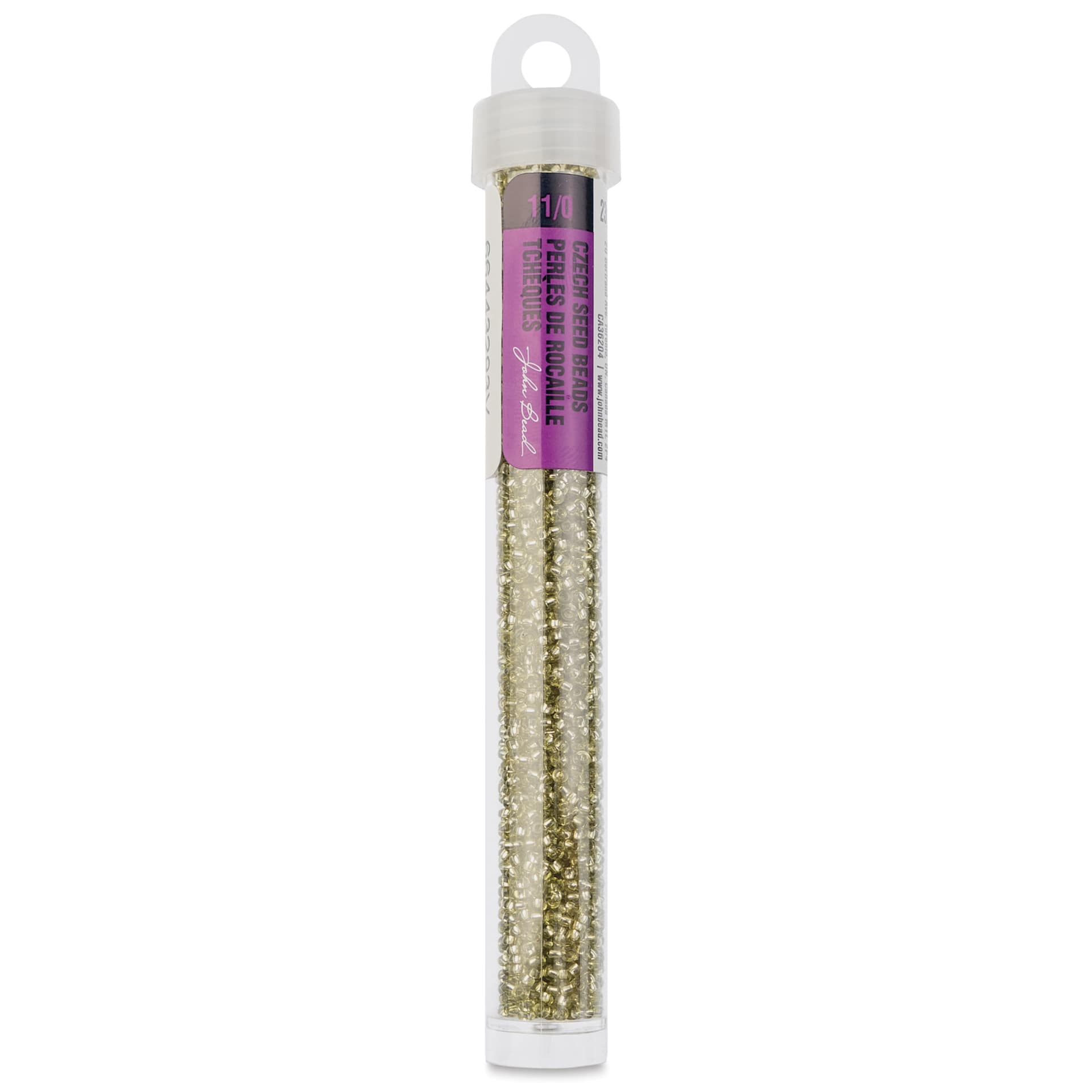 John Bead Solgel Czech Seed Beads - S/L, Avocado