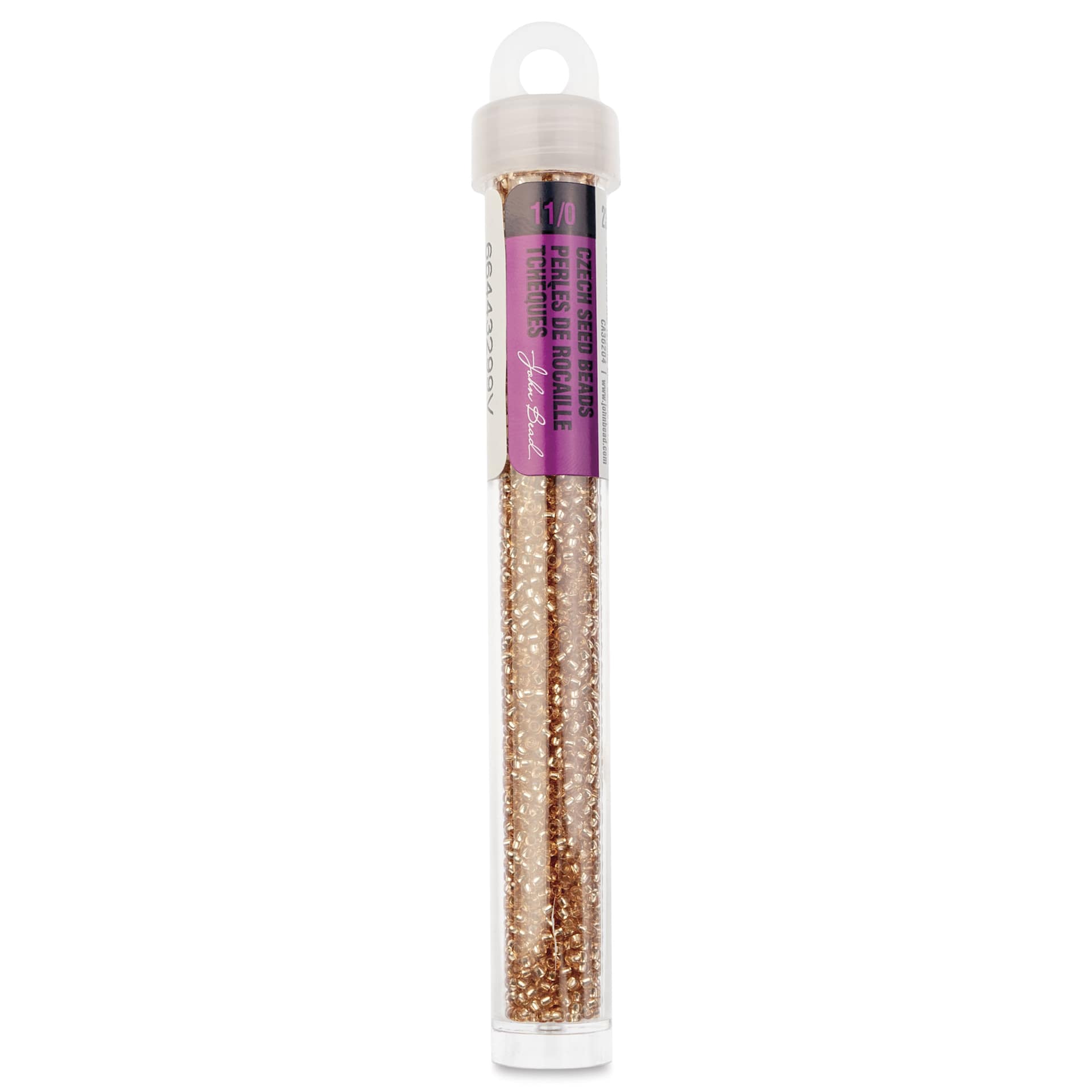 John Bead Solgel Czech Seed Beads - S/L, Light Brown, 23 g vial