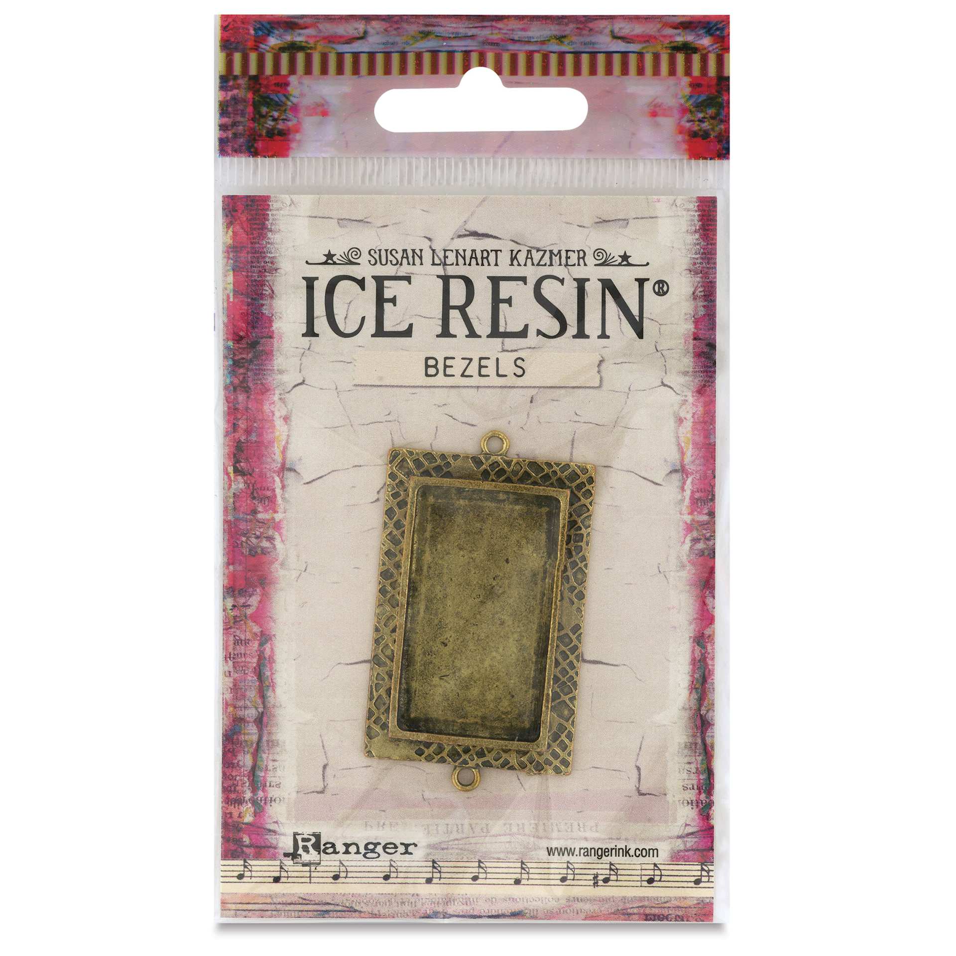 Ranger Ice Milan Bezel - Rectangle, Antique Bronze, 4.4 cm x 2.8 cm - front of packaging