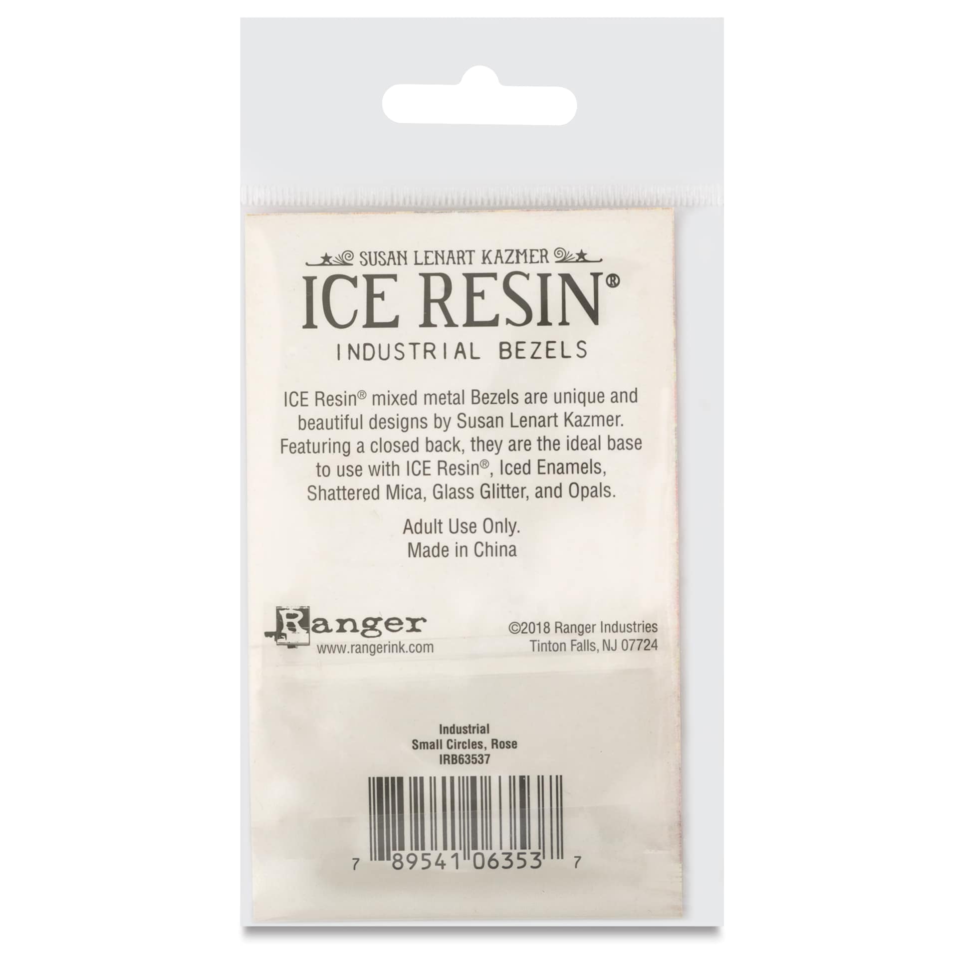 Ranger Ice Industrial Bezel - Circle, Pkg of 2, Rose Gold, 22 mm Dia. - back of packaging