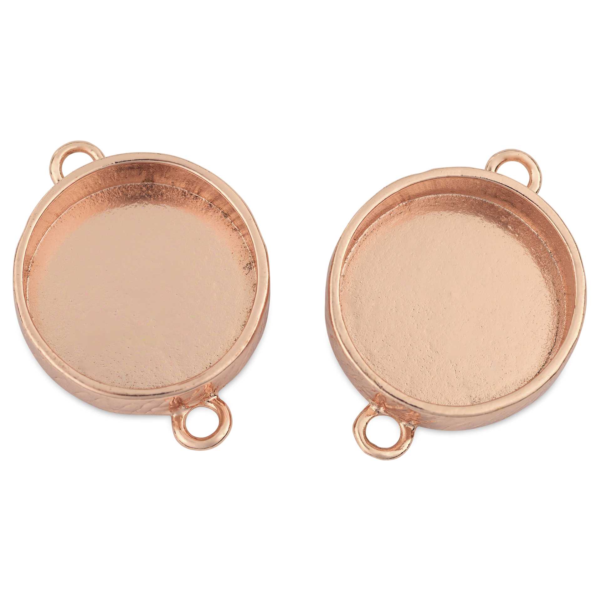 Ranger Ice Industrial Bezel - Circle, Pkg of 2, Rose Gold, 2.2 cm Dia. - top view