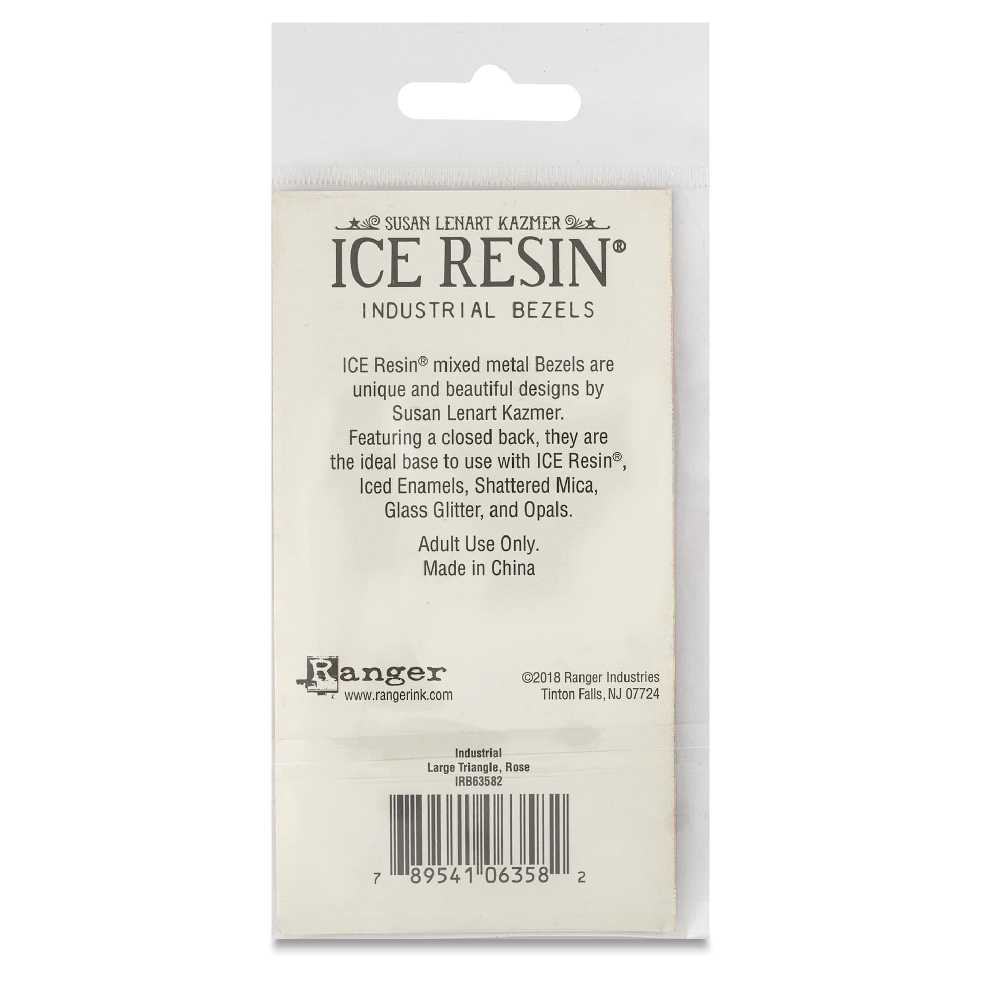 Ranger Ice Industrial Bezel - Triangle, Rose Gold, 6.3 cm x 2.3 cm - back of packaging