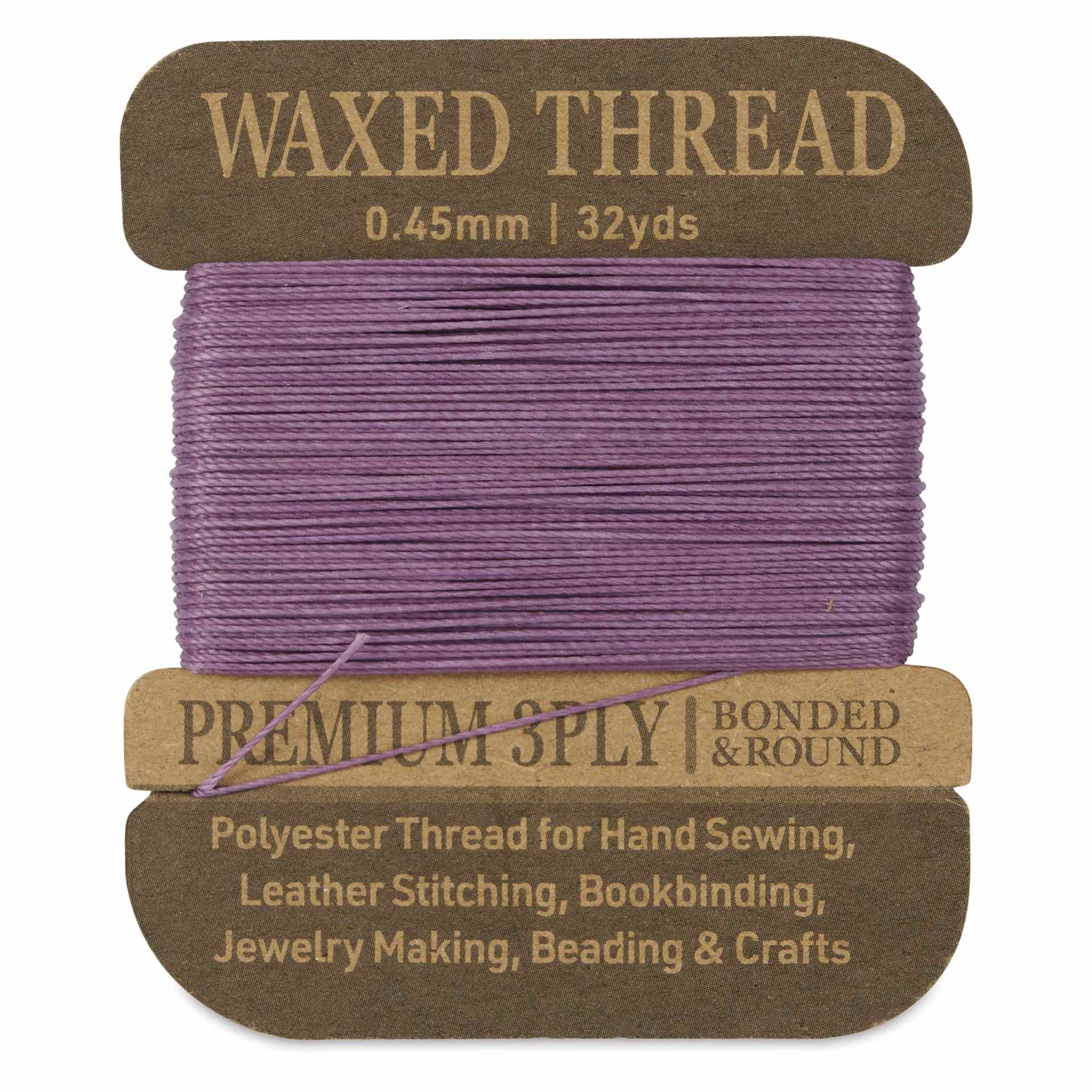 Hemptique Waxed Bonded & Round Thread - Plum, 0.45 mm, 32 yds