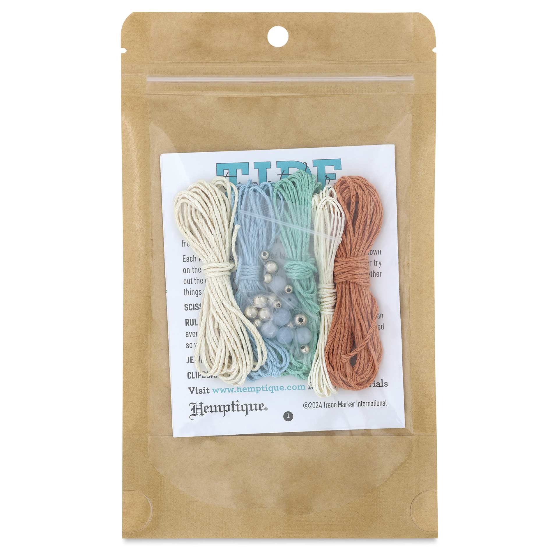 Hemptique Tide Together Layered Hemp Bracelet Kit - Bora Bora - back of packaging