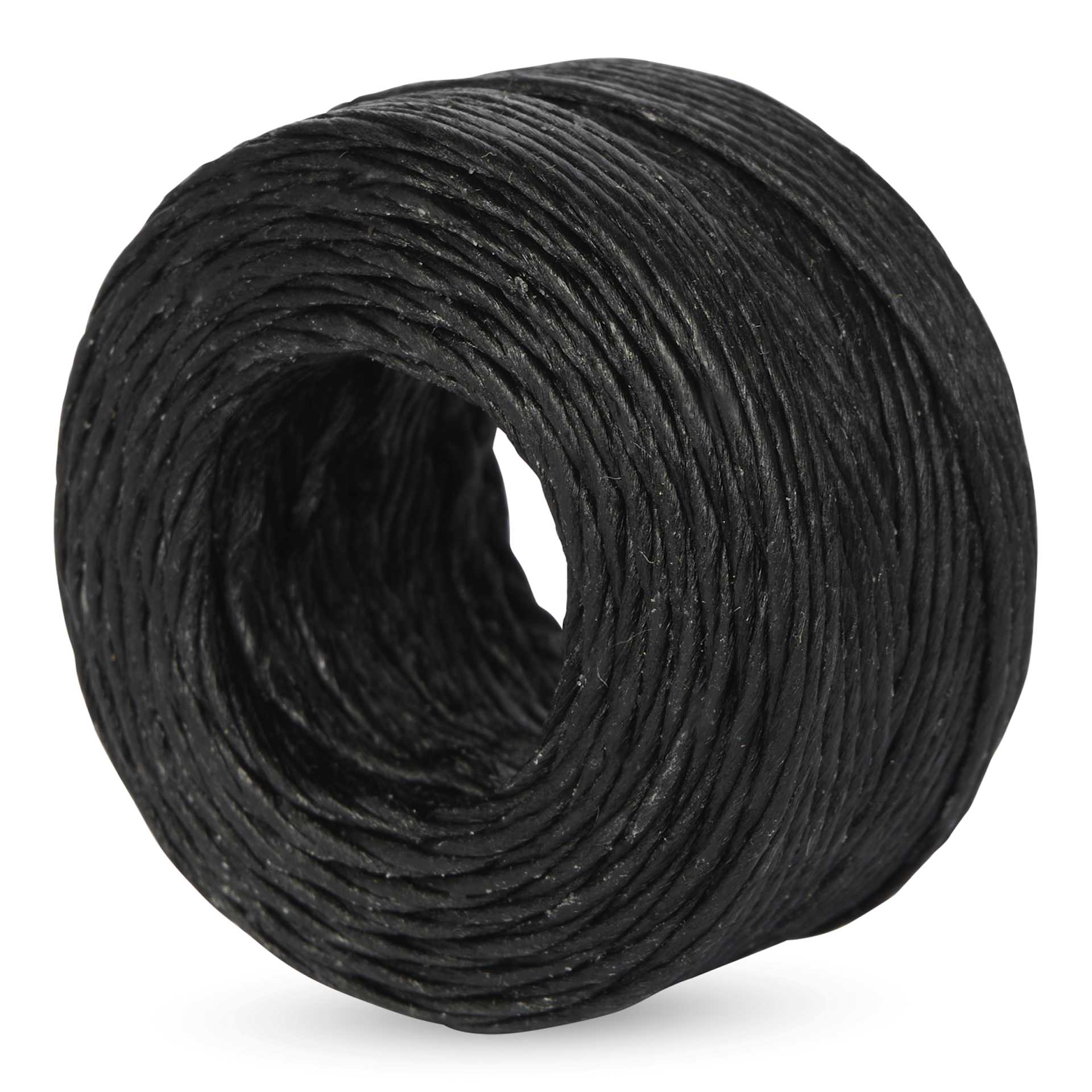 Hemptique Silky Smooth Waxed Thread - Black, 1 mm, 25 yds