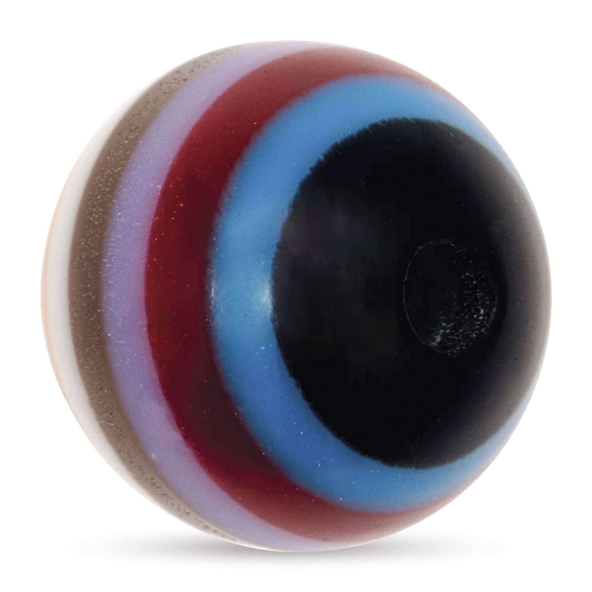 Rico Design Itoshii Plastic Bead - Striped Pearl, Purple Mix, 15 mm Dia. - angled