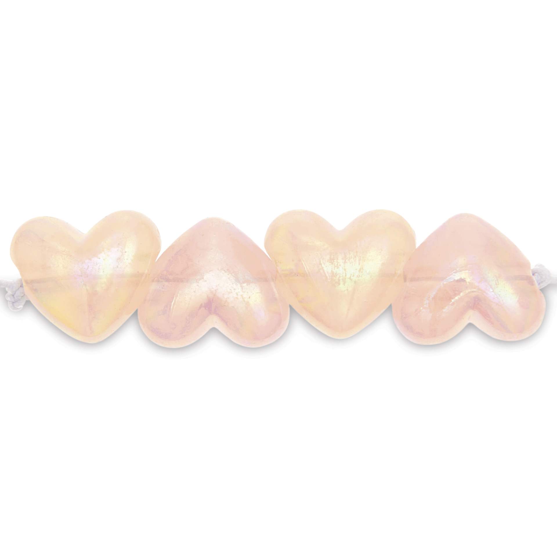 Rico Design Itoshii Plastic Heart Beads - Holographic Rose