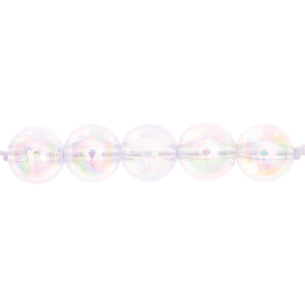 BEADS ROUND 10MM IRIDESCT 20PK