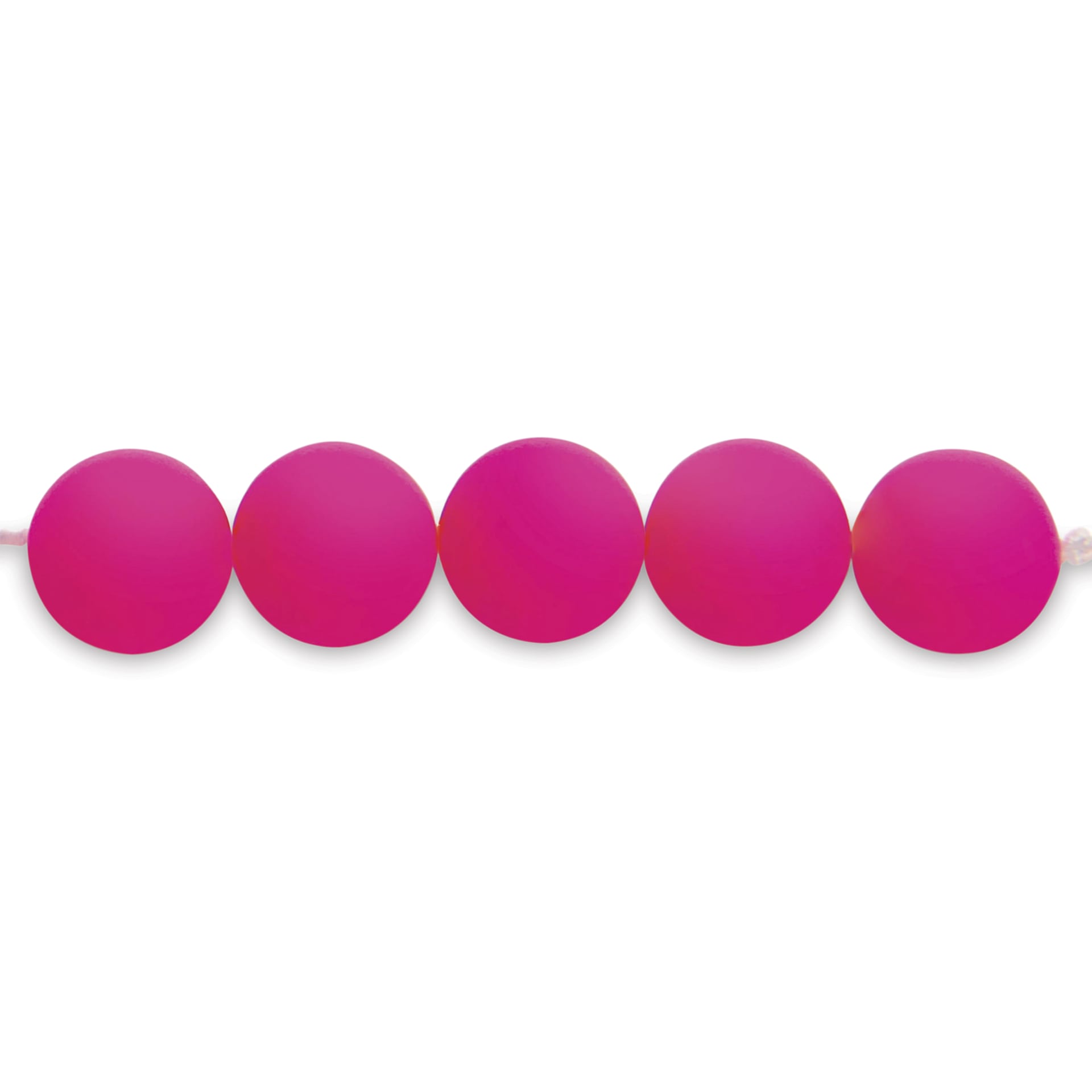 Rico Design Itoshii Plastic Beads - Neon Pink, 8 mm Dia.