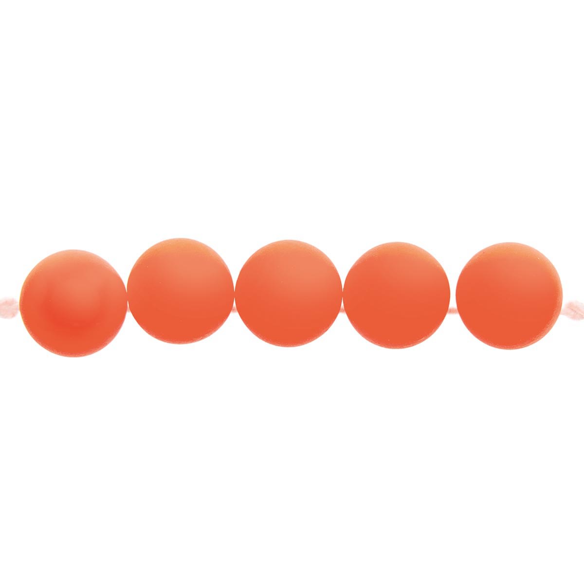 BEADS PLSTC 8MM NEON ORG 40PK