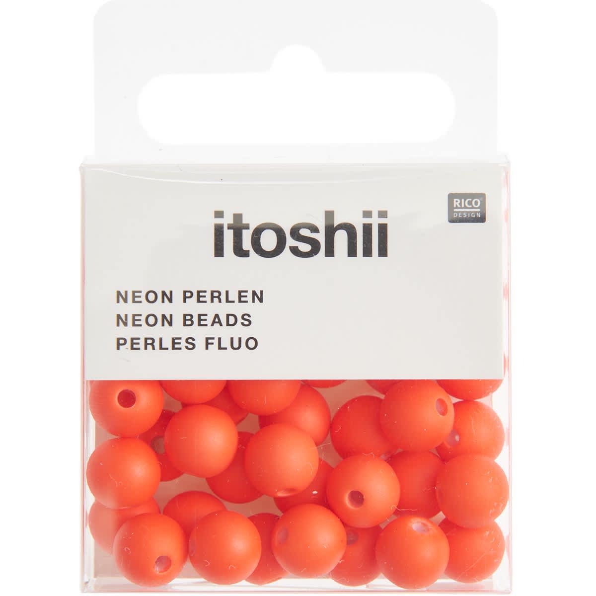 BEADS PLSTC 8MM NEON ORG 40PK
