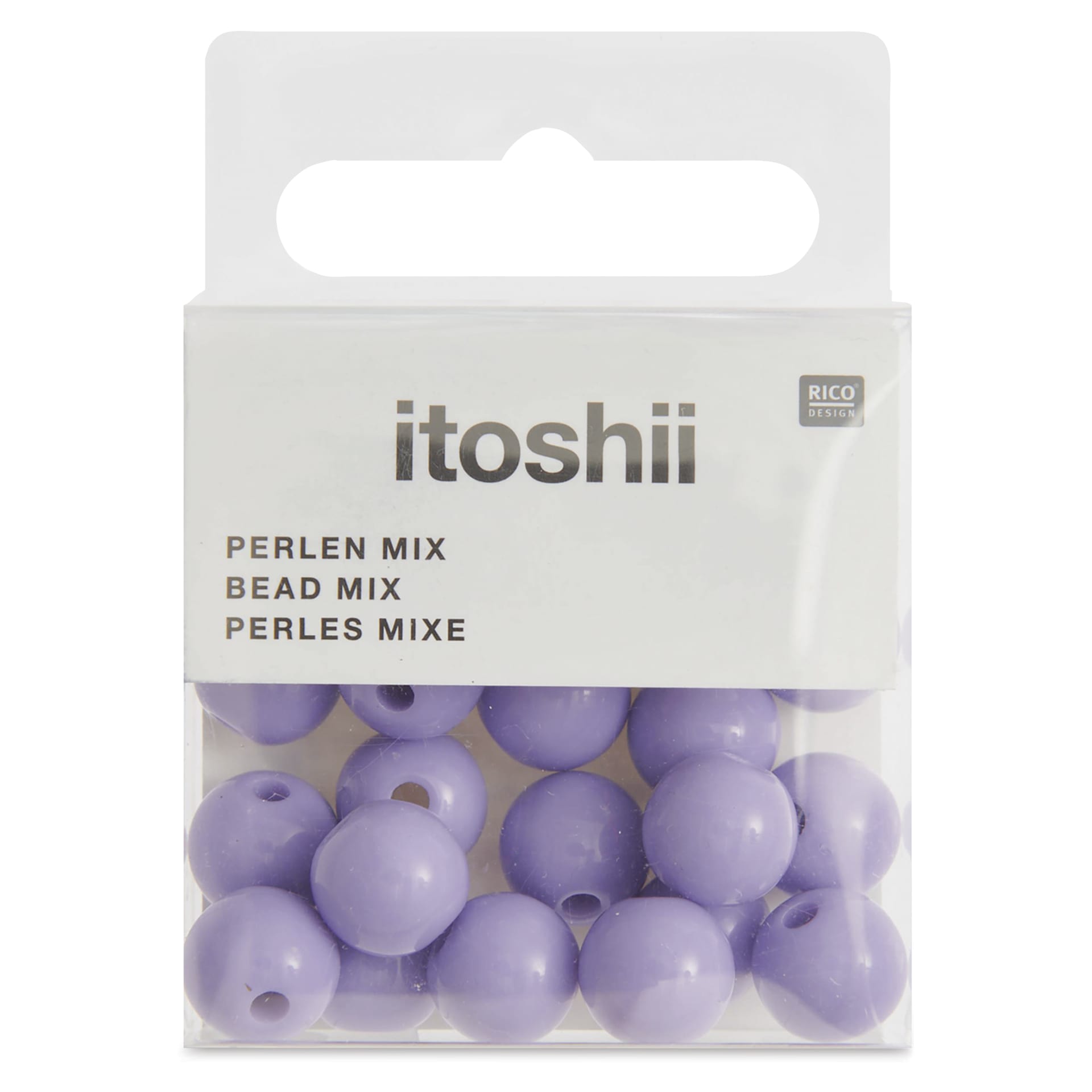 Rico Design Itoshii Plastic Beads - Pkg of 24, Lilac, 10 mm Dia.