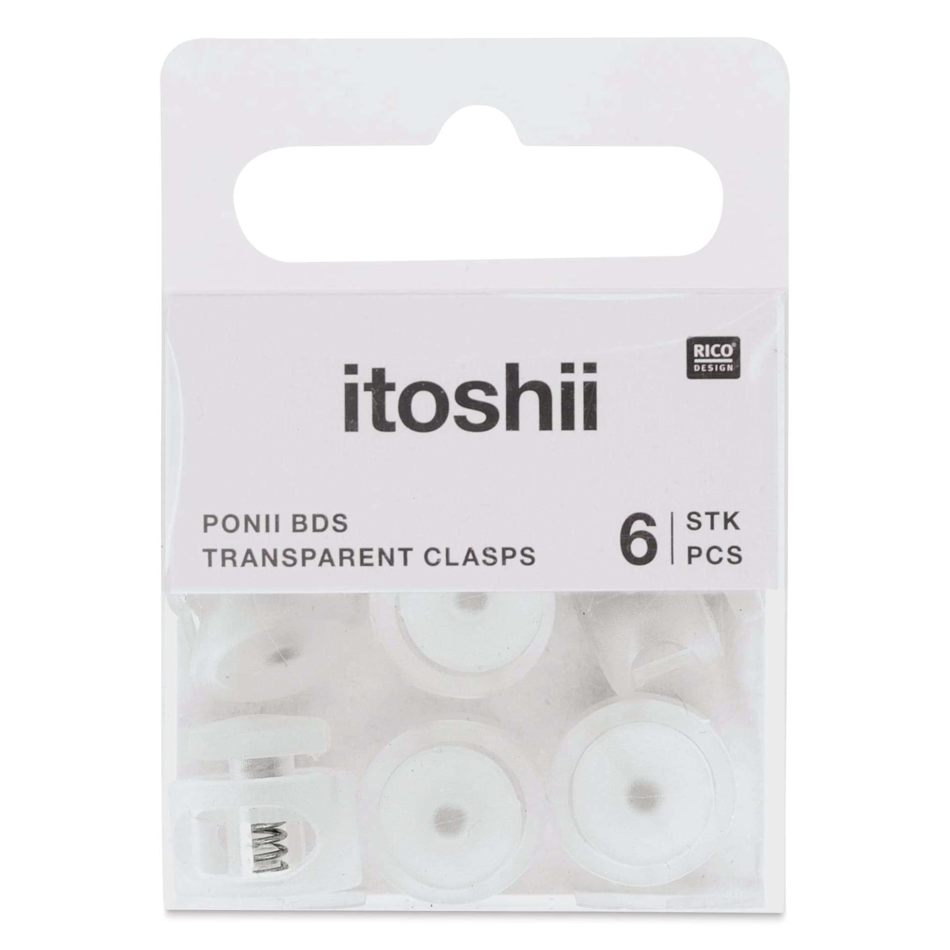 Rico Design Itoshii Clasps - Transparent, Pkg of 6