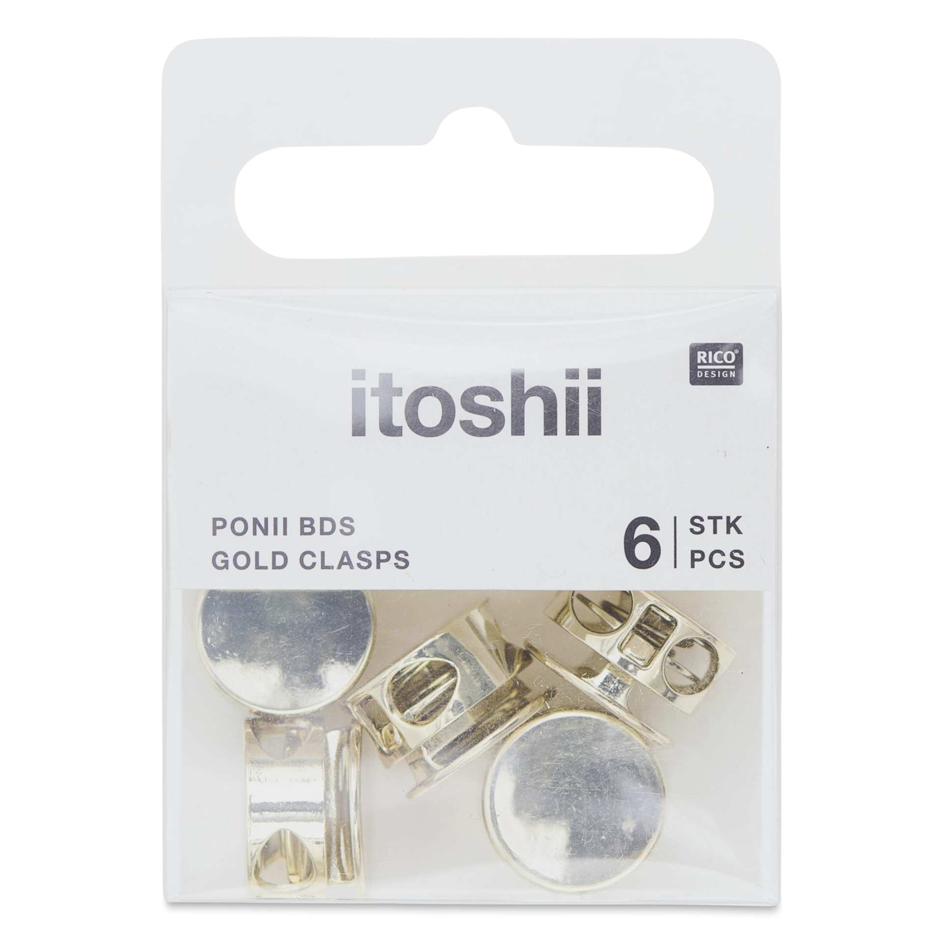 Rico Design Itoshii Clasps - Gold, Pkg of 6