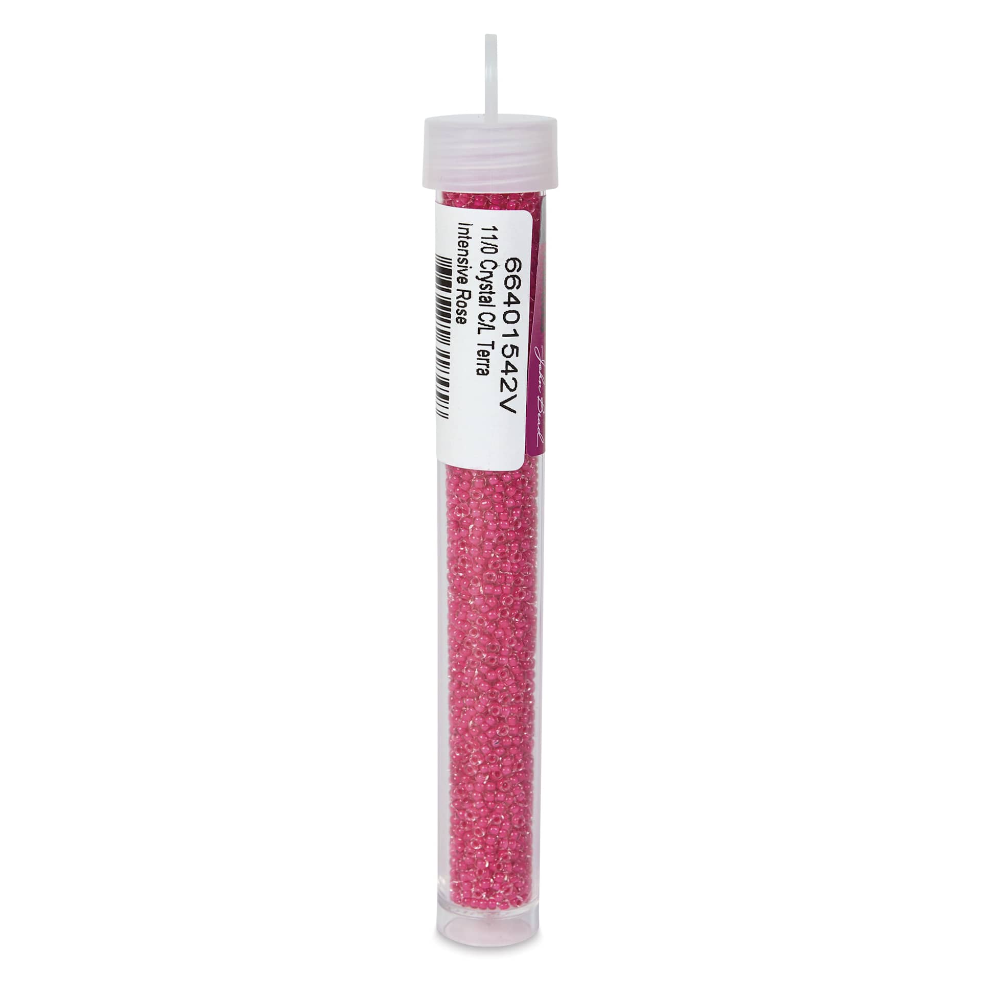 John Bead Terra Intensive Lining Czech Glass Seed Beads - 11/0, Rose, 23 g - back